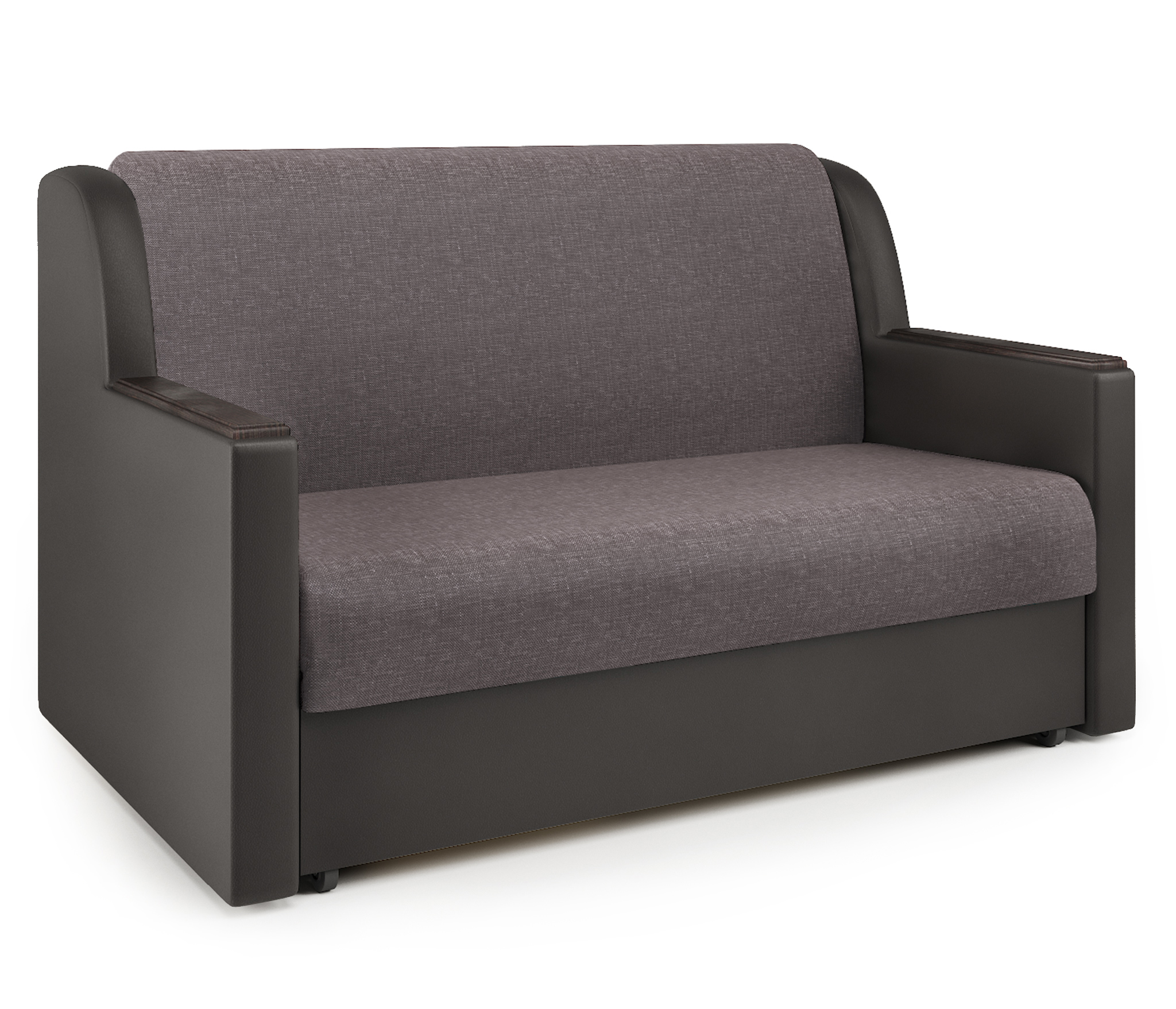 Изображение товара Диван раскладной Гамма Аккорд Д 140x95x110 см рогожка цвет латте/шоколад