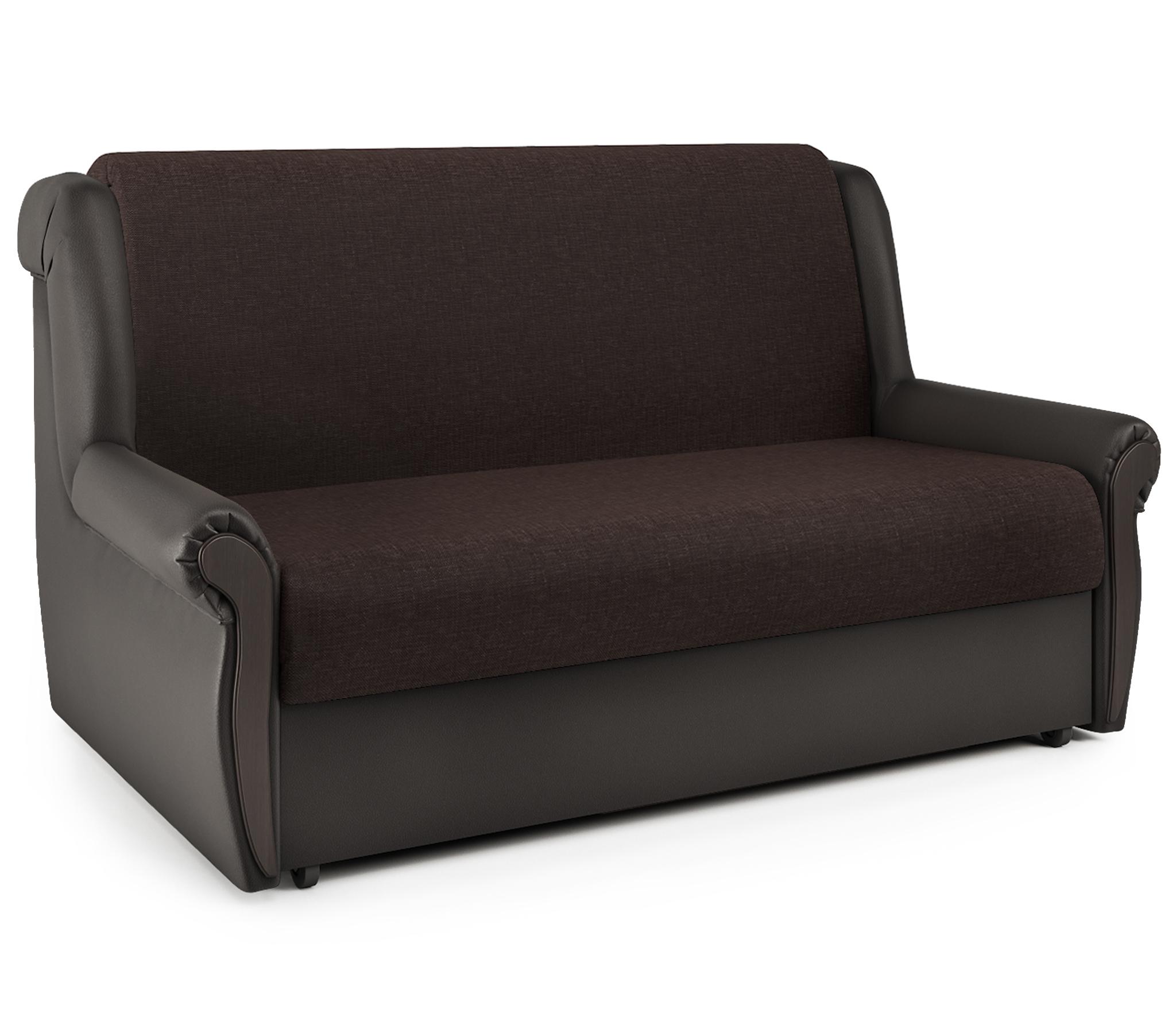 Изображение товара Диван раскладной Гамма Аккорд М 130x95x110 см рогожка цвет коричневый/темно-коричневый