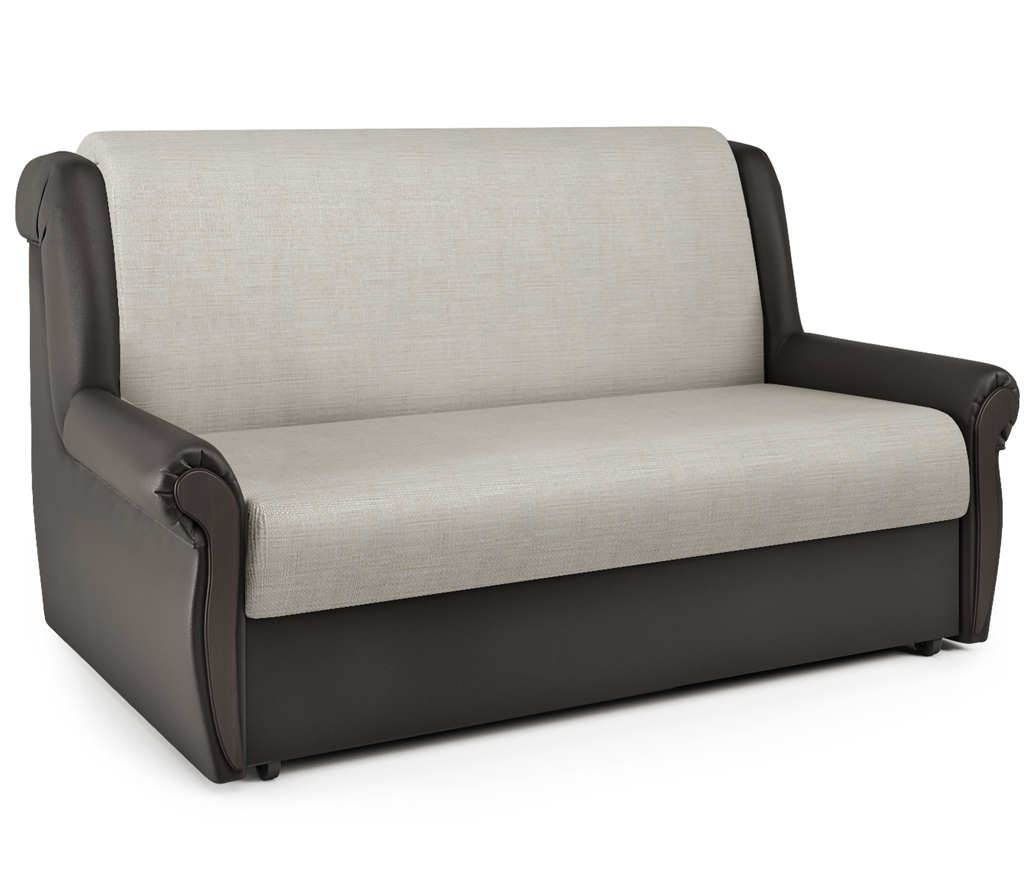 Изображение товара Диван раскладной Гамма Аккорд М 170x95x110 см рогожка цвет шоколад/бежевый