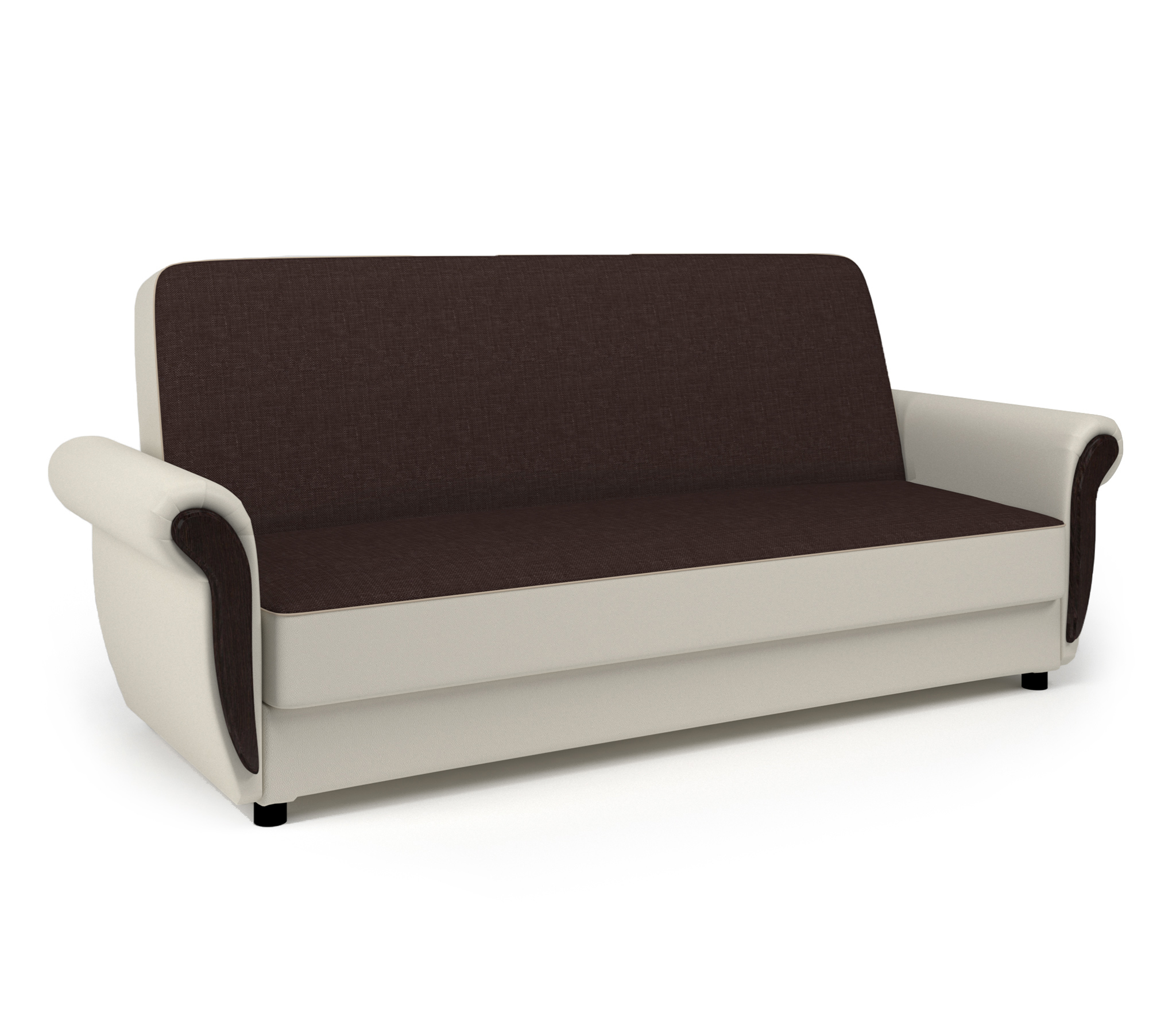 Изображение товара Диван раскладной Гамма Классика М 220x92x92 см рогожка цвет шоколад/бежевый