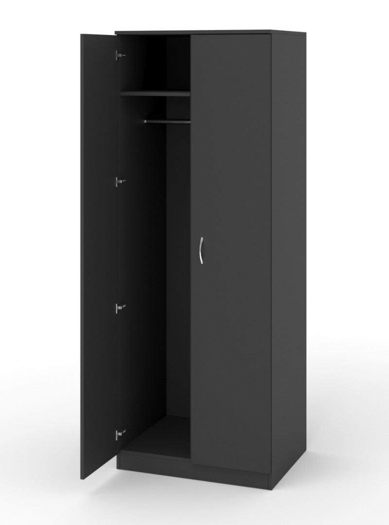 Изображение товара Шкаф распашной с 2 дверями ШО-34 71x192x56 см ЛДСП цвет черный