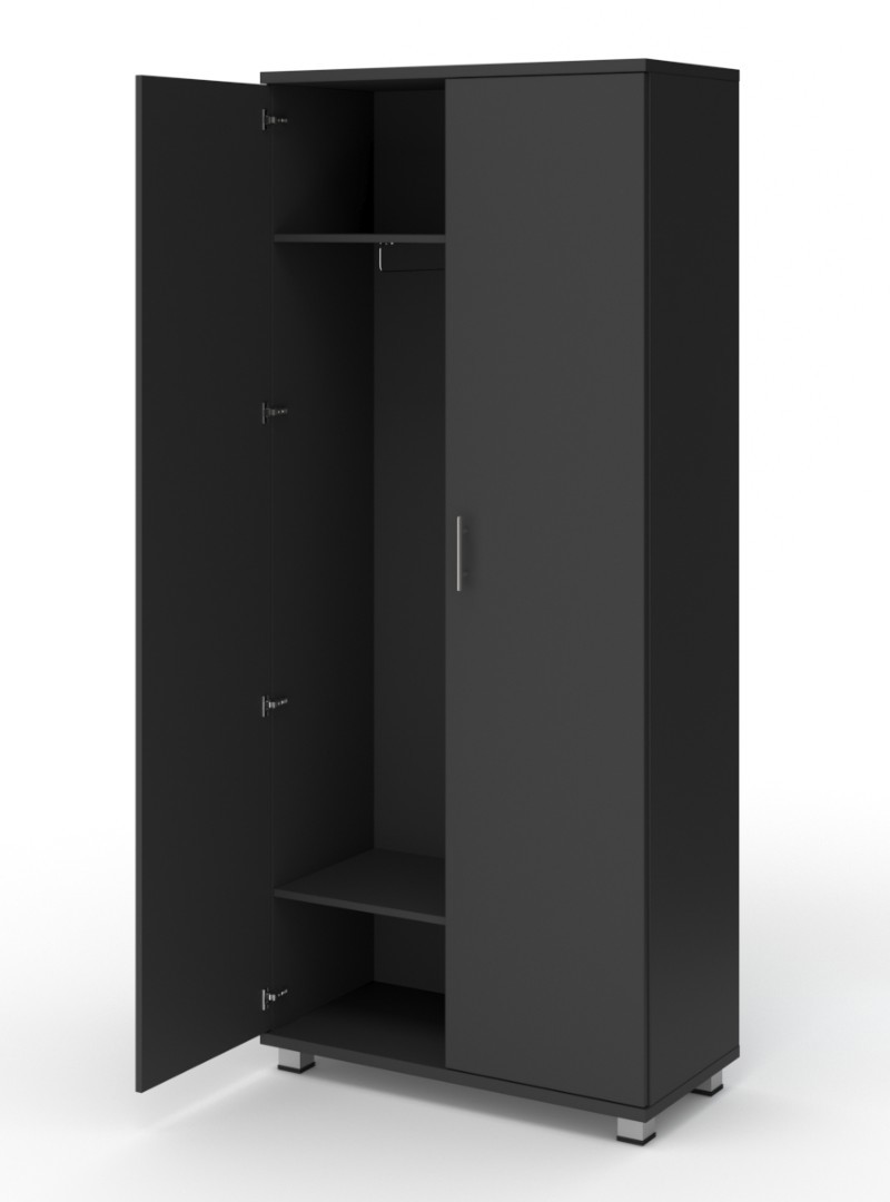 Изображение товара Шкаф распашной двухдверный НТ-590Ш 210x90x44 см ЛДСП черный