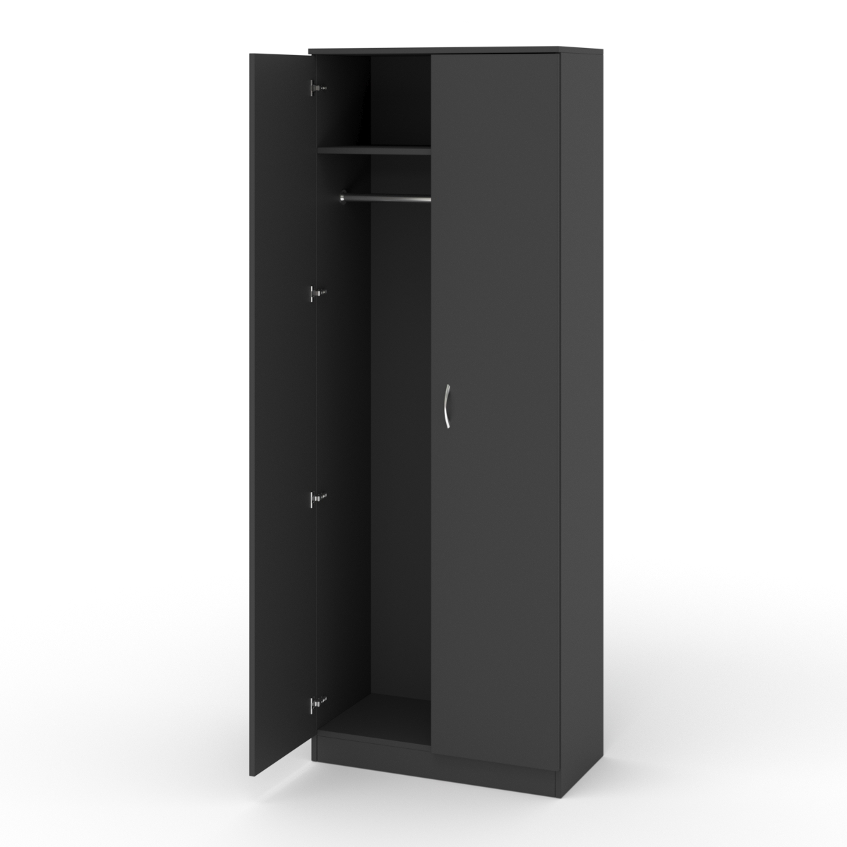 Изображение товара Шкаф распашной с 2 дверями ШО-31 71x192x37 см ЛДСП цвет черный