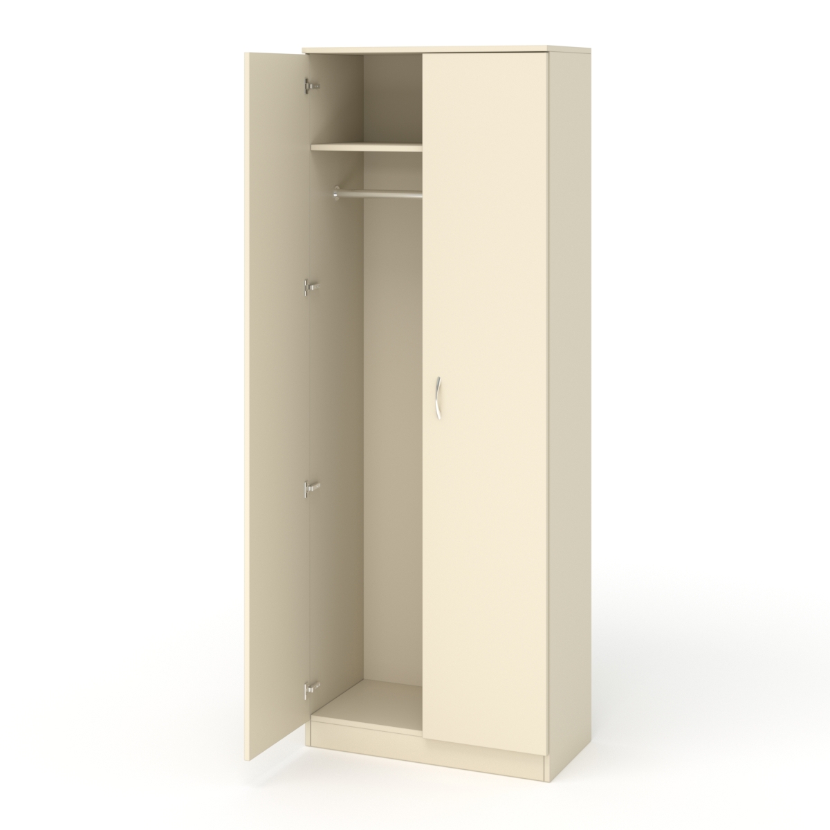 Изображение товара Шкаф распашной ШО-31 71x192x37 см ЛДСП белый крем овальный дизайн