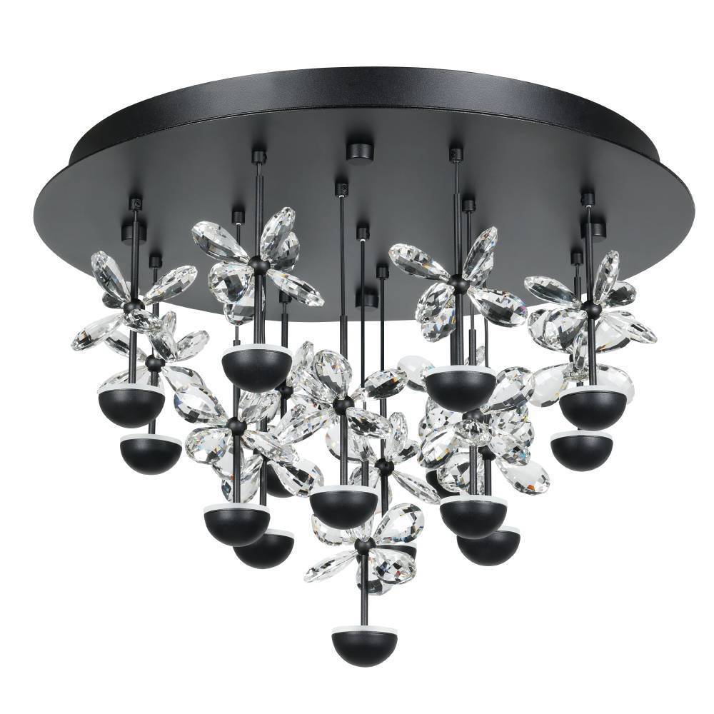 Изображение товара Люстра потолочная светодиодная Eglo Pianopoli 2 390302 для 12 м² черная с хрусталем