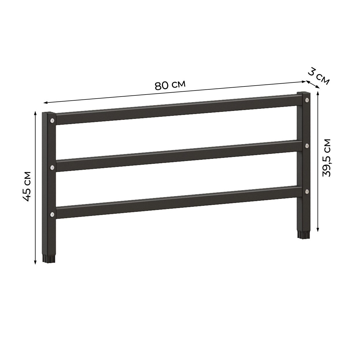 Изображение товара Изголовье Домаклево Г3 80x39.5x3 см металл черный Изображение товара Изголовье Домаклево Г3 80x39.5x3 см металл черный