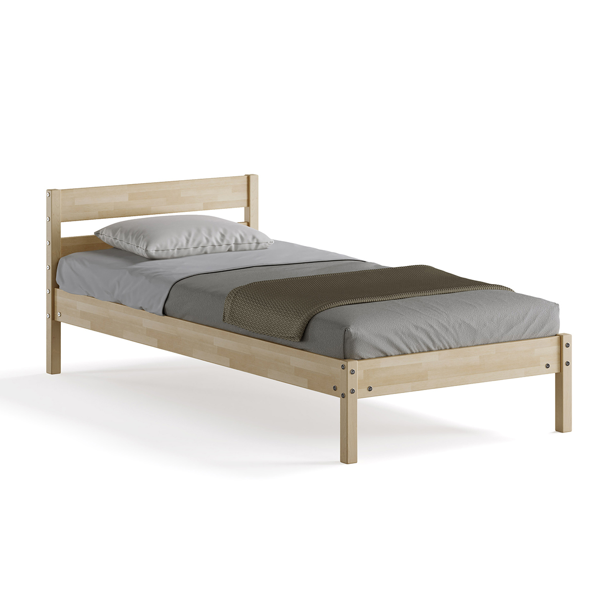 Изображение товара Кровать Домаклево Мечта 90x200 см из натуральной березы стильно и надежно