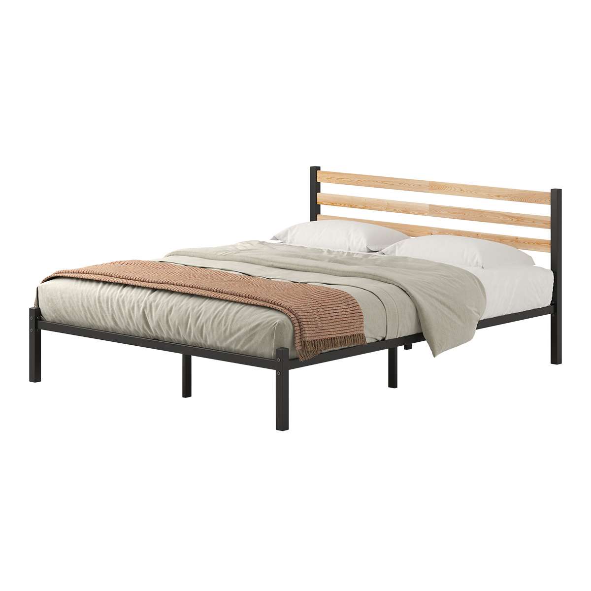 Изображение товара Кровать Домаклево st-140-ch-w-natur 140x200 см черная