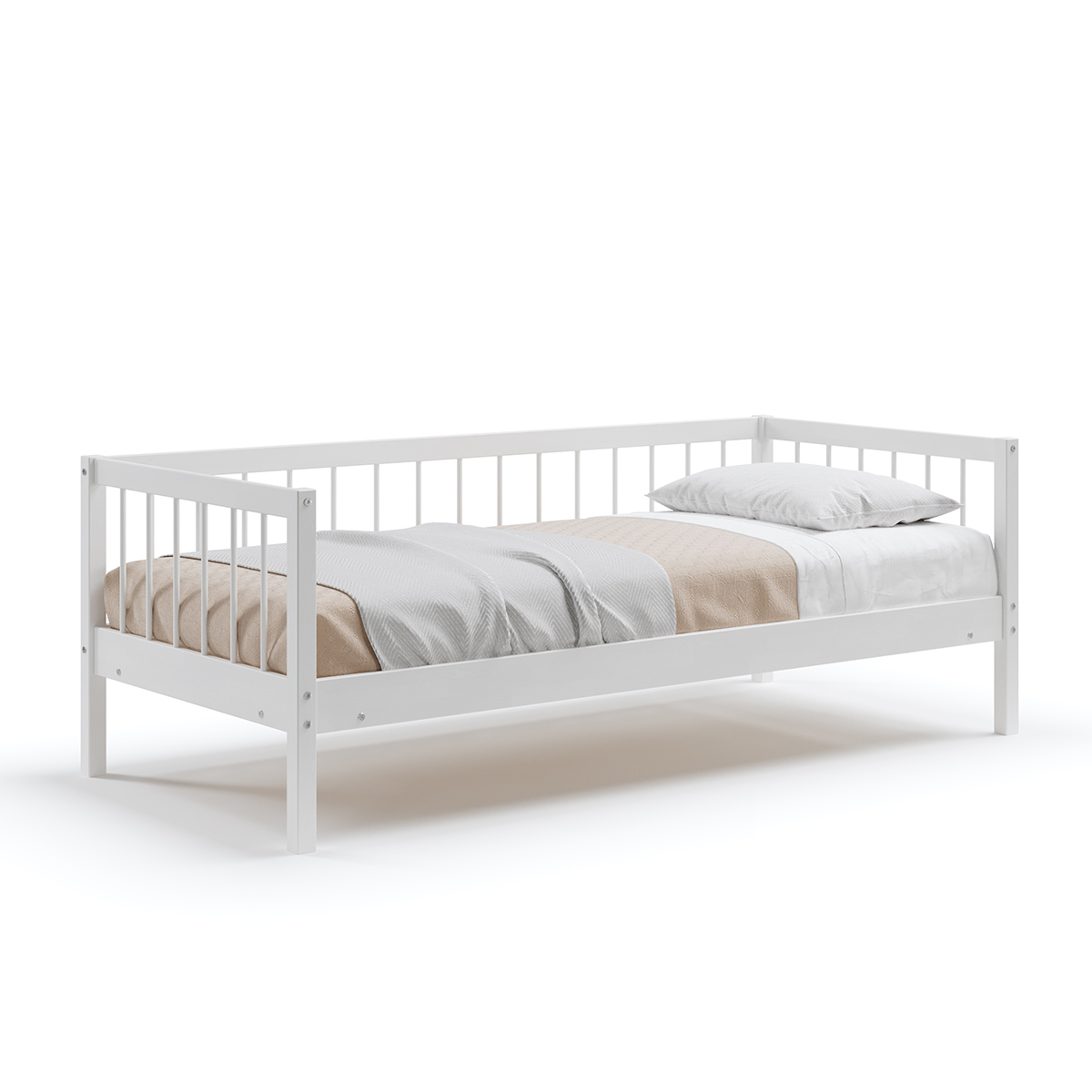 Изображение товара Кровать Домаклево Мечта-6 99x73 см белая из березы