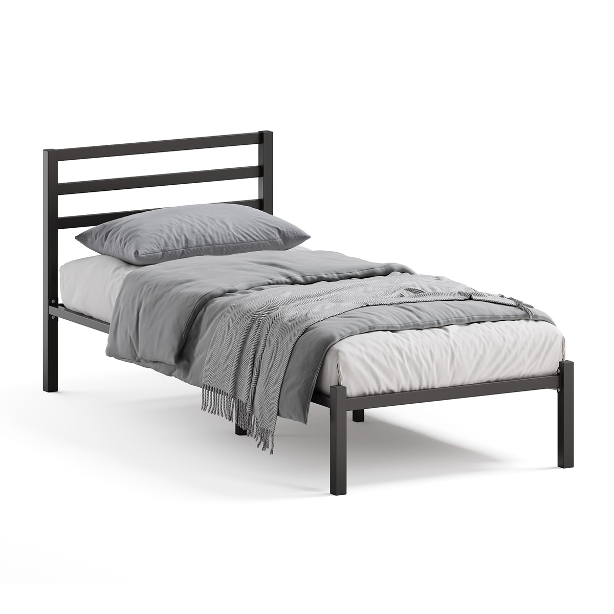 Изображение товара Кровать ДомаКлево 80x200 см металл черный разборная без матраса