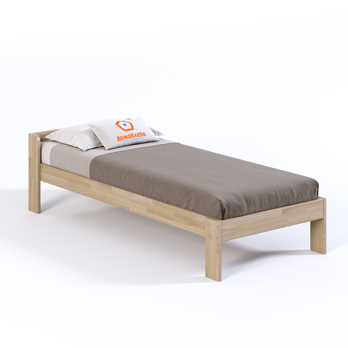 Изображение товара Кровать Домаклево Маруся 90x200 см массив сосны цвет натуральное дерево