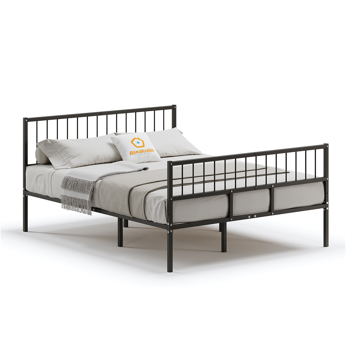 Изображение товара Кровать Домаклево мtlk-bz-sp3v-sp4v-120-190-ч черного цвета