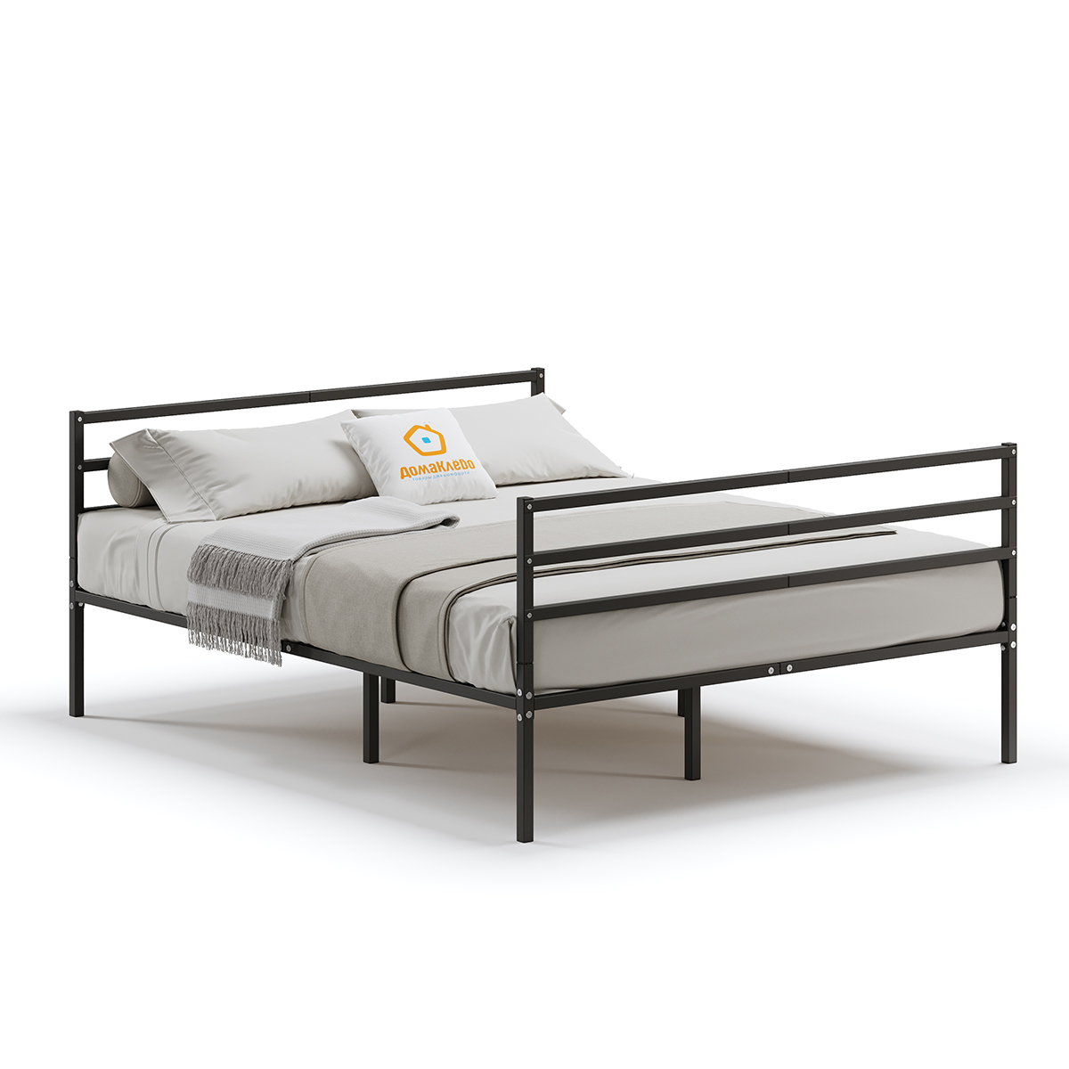 Изображение товара Кровать Домаклево Металика 120x200 см с съемными спинками и стильным дизайном