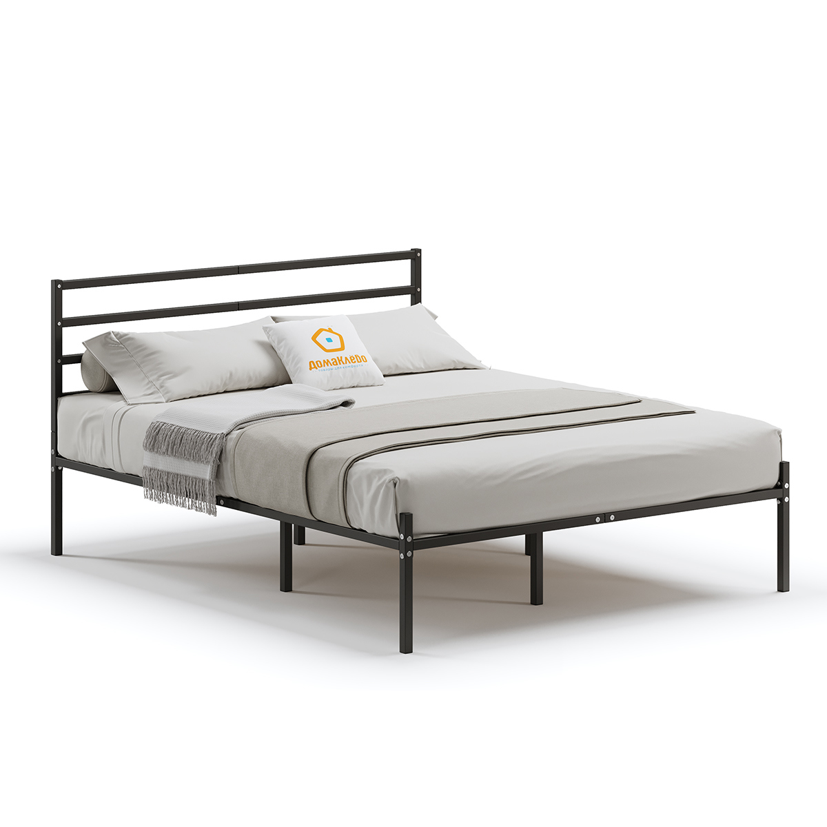 Изображение товара Кровать Домаклево mtlk-bz-sp4g-140-190-ch 140 x 95.2 x 190 см металл цвет черный