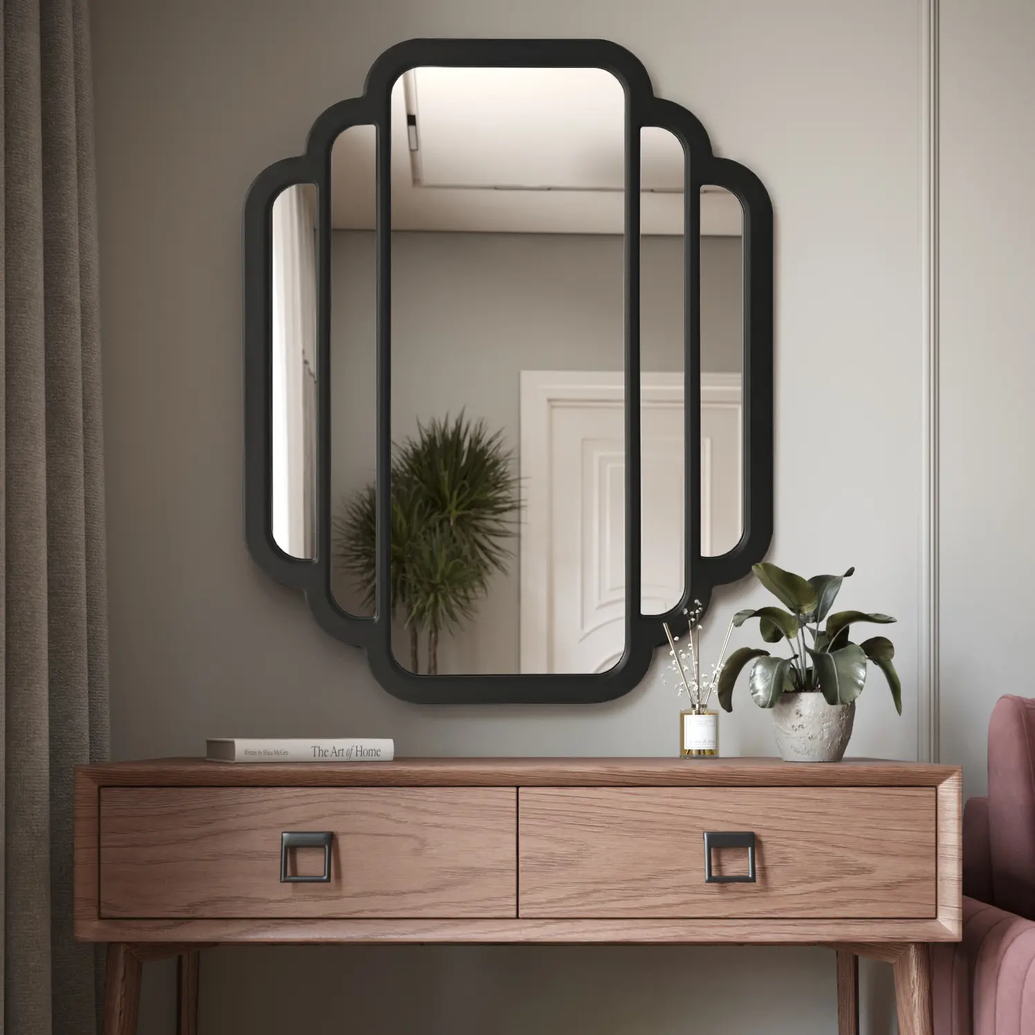 Интерьерное зеркало Accord многоугольник 75x95 см МДФ цвет черный