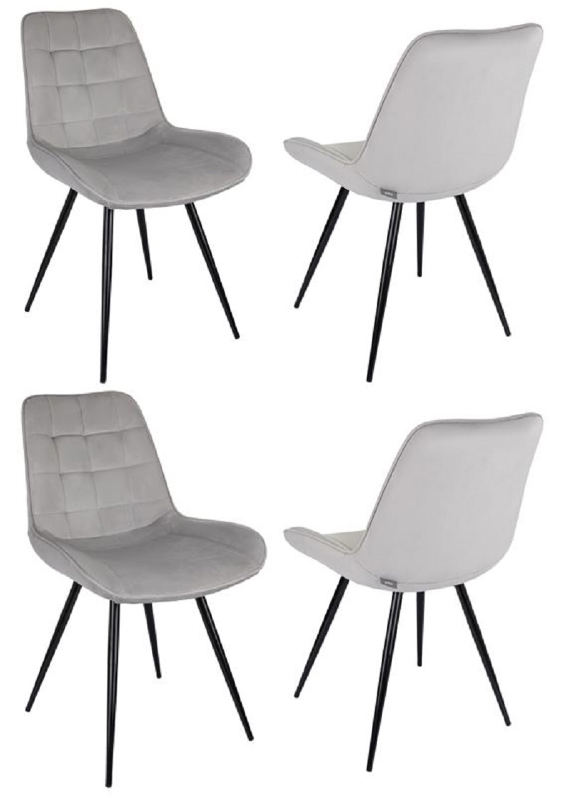 Изображение товара Стул Бюрократ 52x81.5x59 см велюр цвет серый 4 шт.