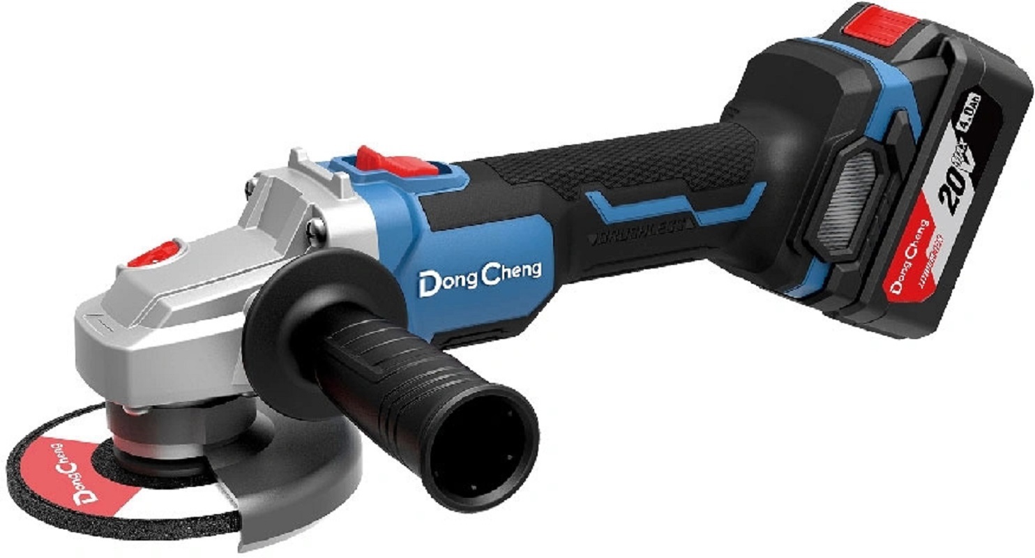 Изображение товара УШМ аккумуляторная бесщеточная DongCheng DCSM03-125, 20 В Li-Ion, 125 мм 2x4 Ач