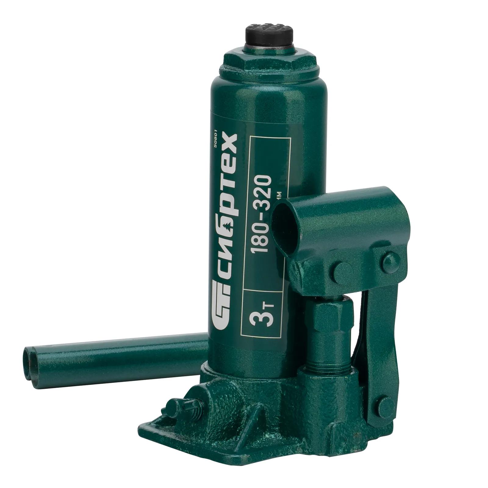 Изображение товара Домкрат бутылочный СИБРТЕХ 50801 Гидравлический 3 т 180-320