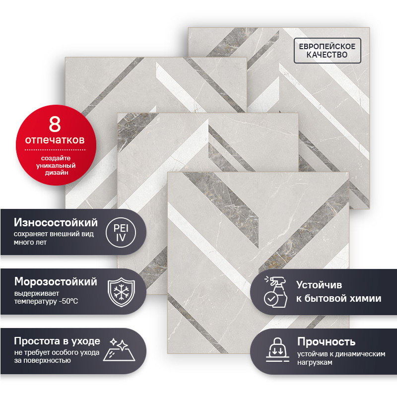 Изображение товара Керамогранит 60x120 см Estima Improve IM01 серый для пола и стен