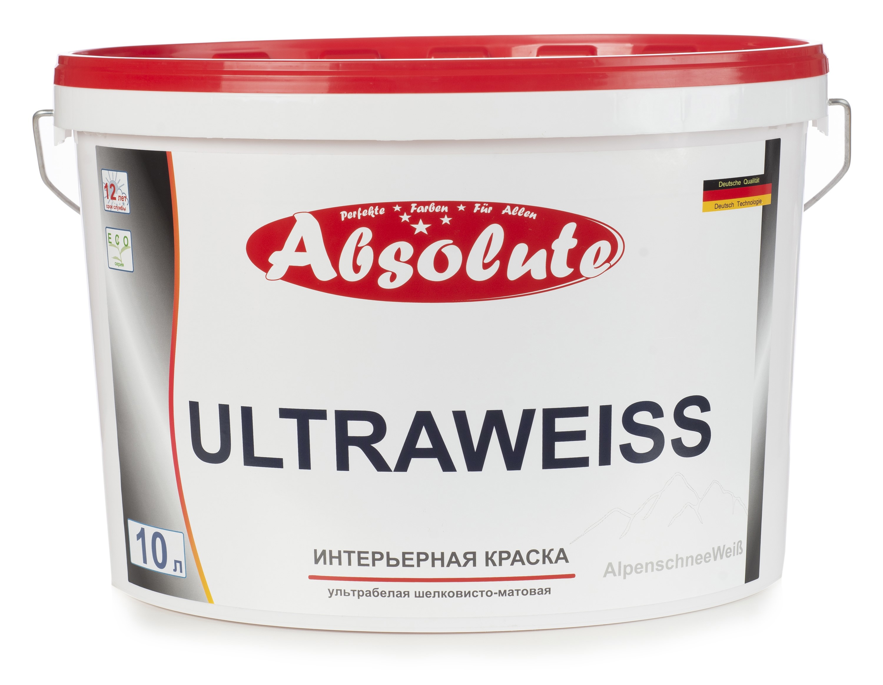 Изображение товара Краска для внутренних покрытий Absolute UltraWeiss матовая цвет белый 10 л
