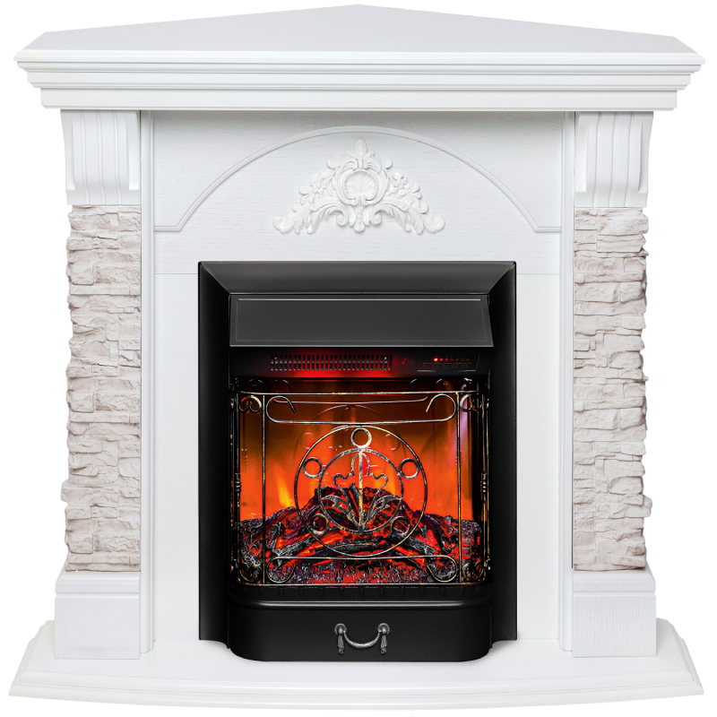 Изображение товара Каминокомплект Realflame Athena Corner с электрокамином Majestic Lux BL белый