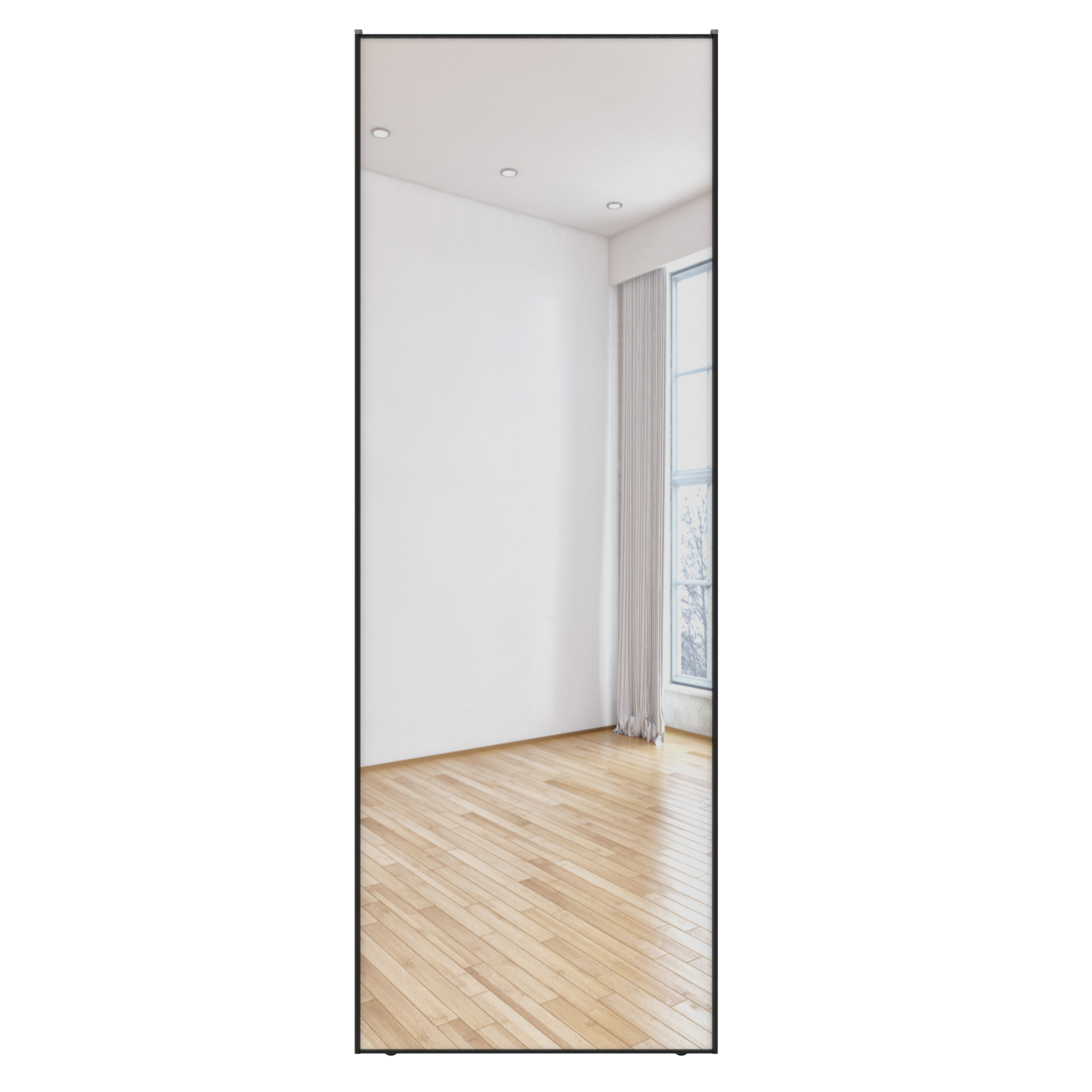 Дверь-купе 225.5x80.4 см зеркало узкая цвет черный