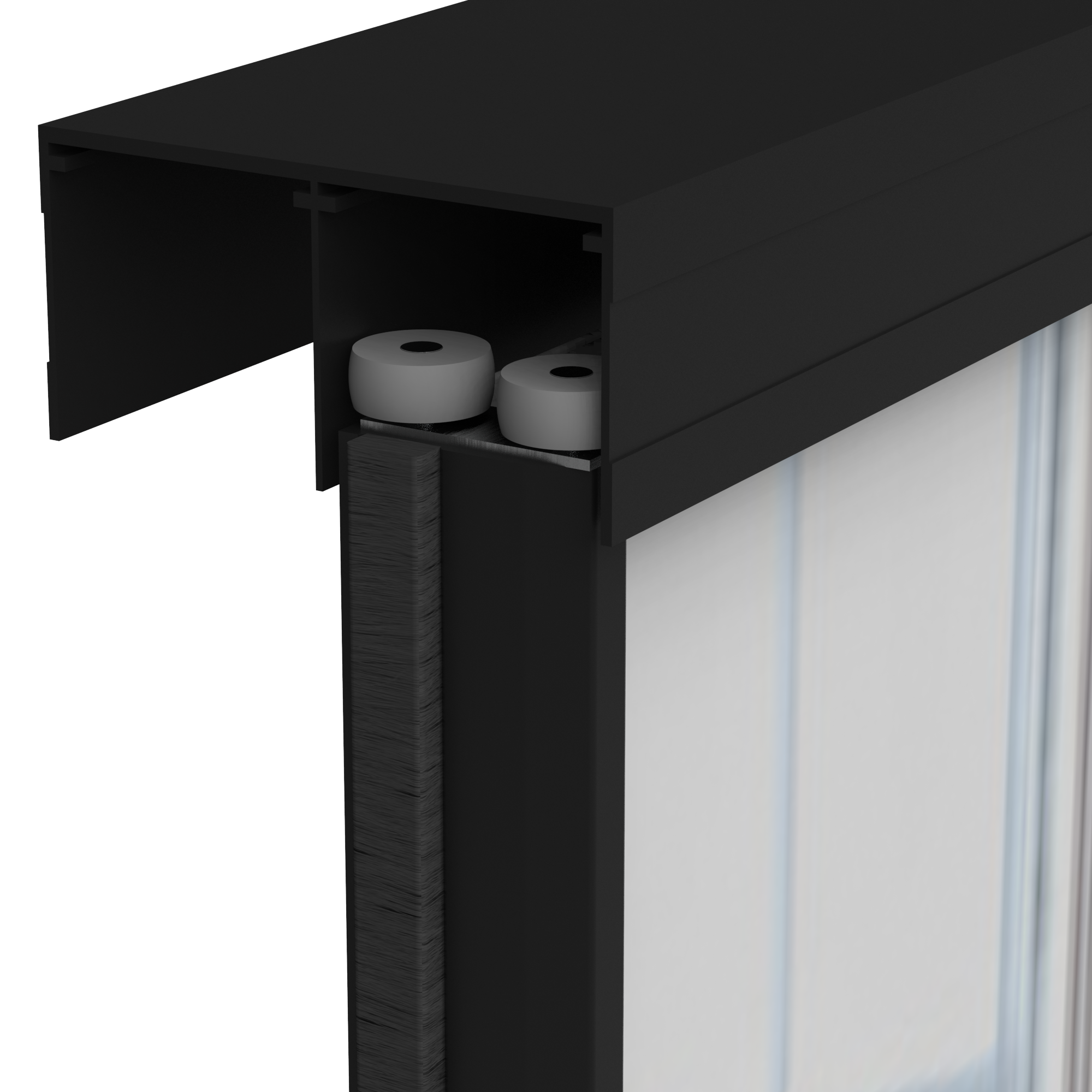 Дверь-купе 225.5x80.4 см зеркало узкая цвет черный - 3