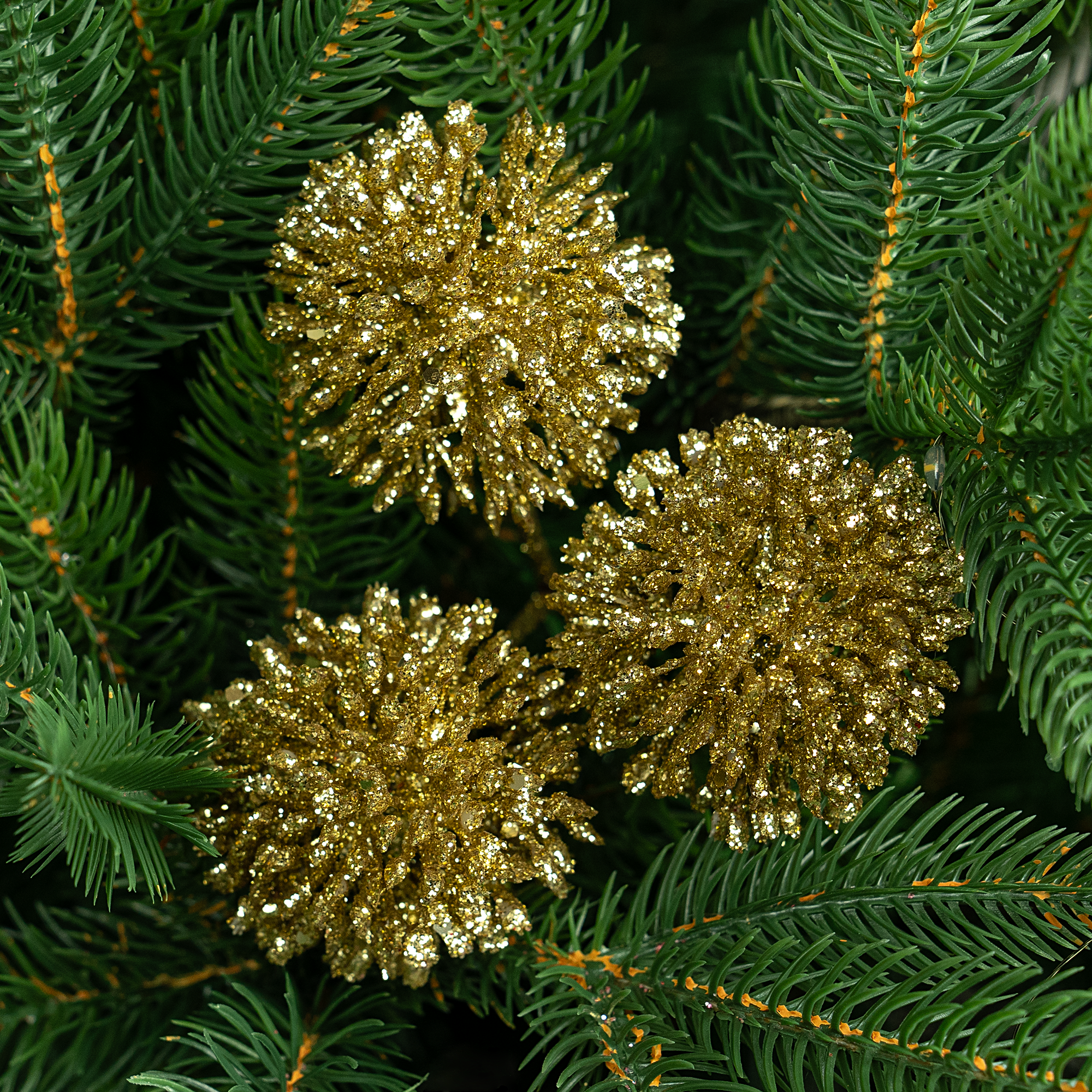 Изображение товара Украшение декоративное KREAFORTA Цветы 25 см золотой