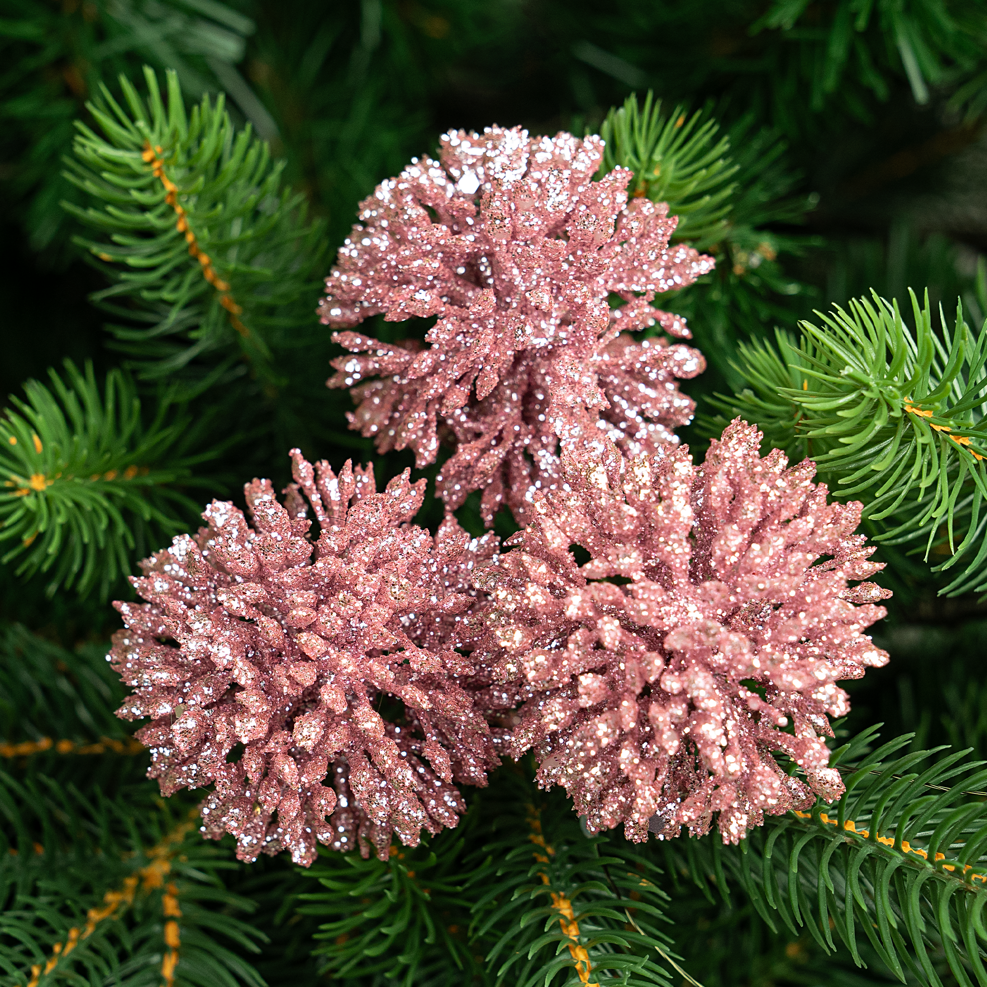 Изображение товара Декоративное украшение цветы 25 см розовое KREAFORTA для елки и интерьера