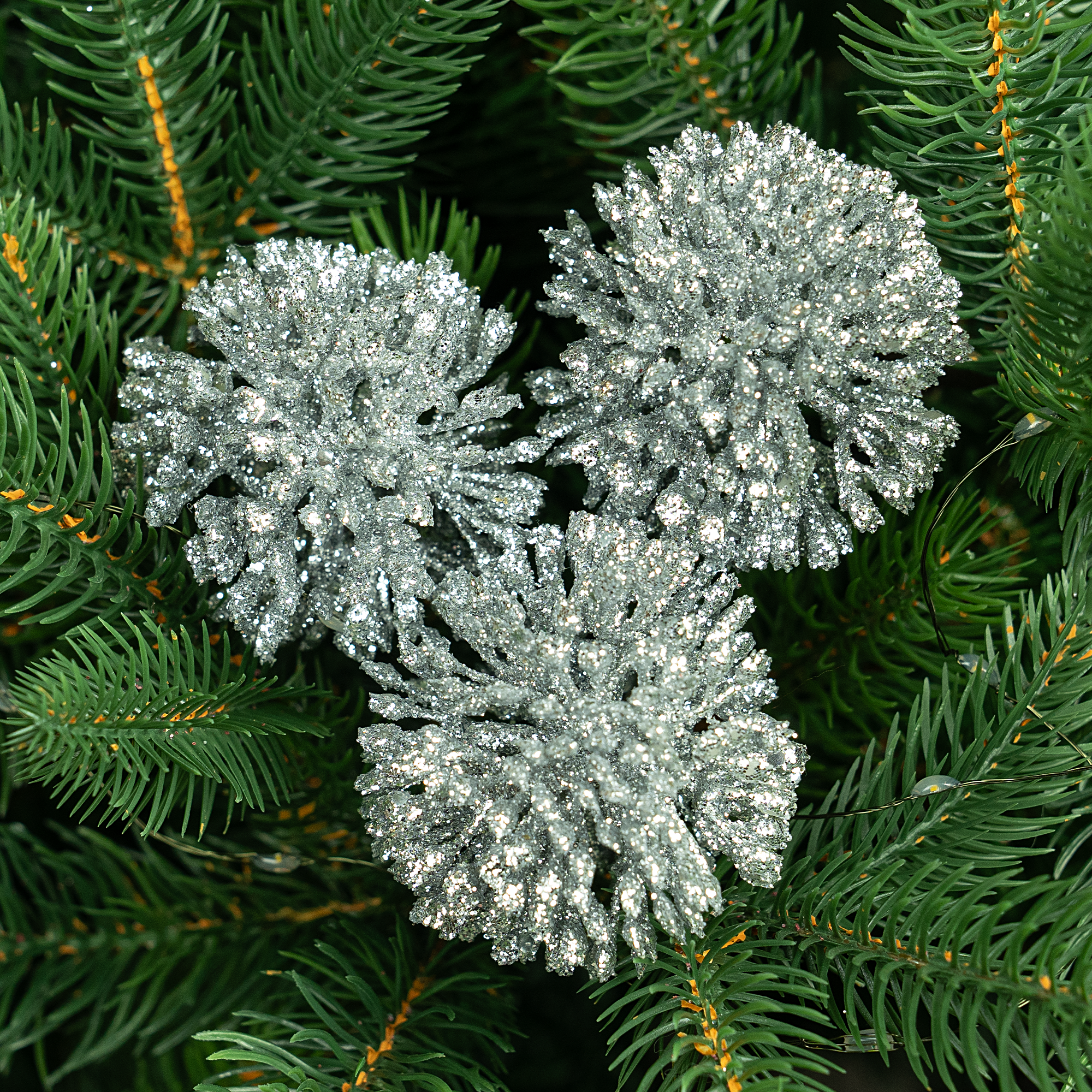 Изображение товара Украшение декоративное KREAFORTA Цветы 25 см серый