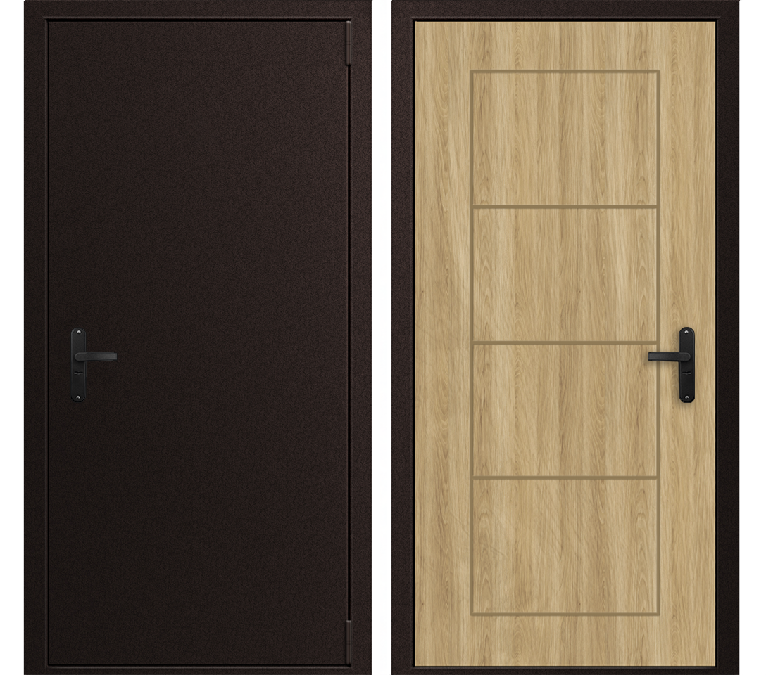 Изображение товара Входная дверь Такт-тайм Термо Лайт 2 правый 200x80см цвет кожа медь/ель карпатская