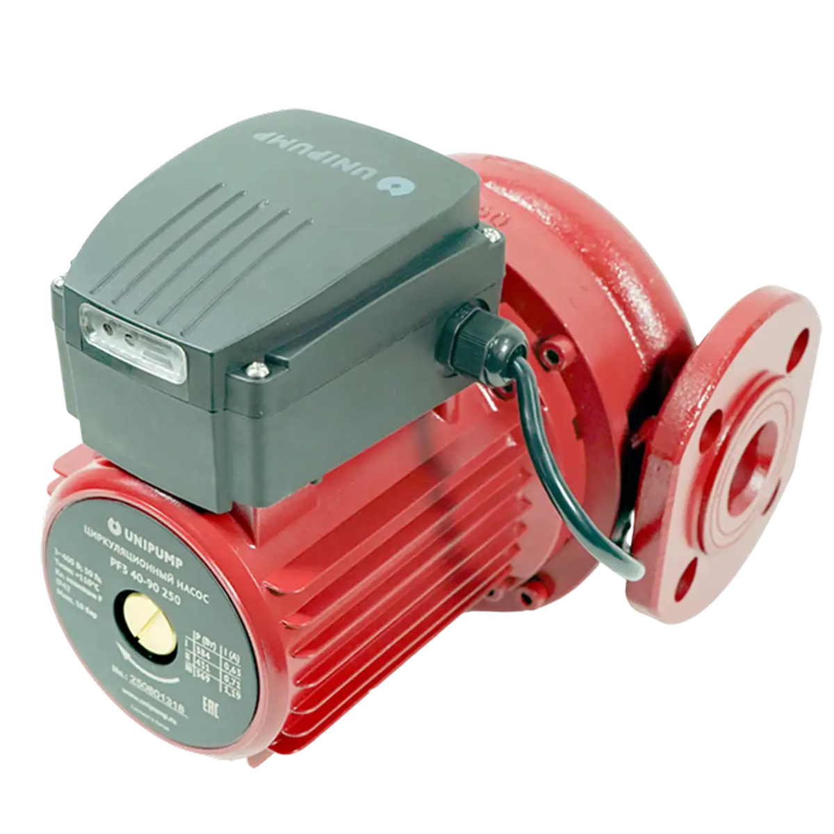 Изображение товара Циркуляционный насос UNIPUMP PF3 40-130 250 чугунный с фланцами 12.5 м напора Изображение товара Циркуляционный насос UNIPUMP PF3 40-130 250 чугунный с фланцами 12.5 м напора