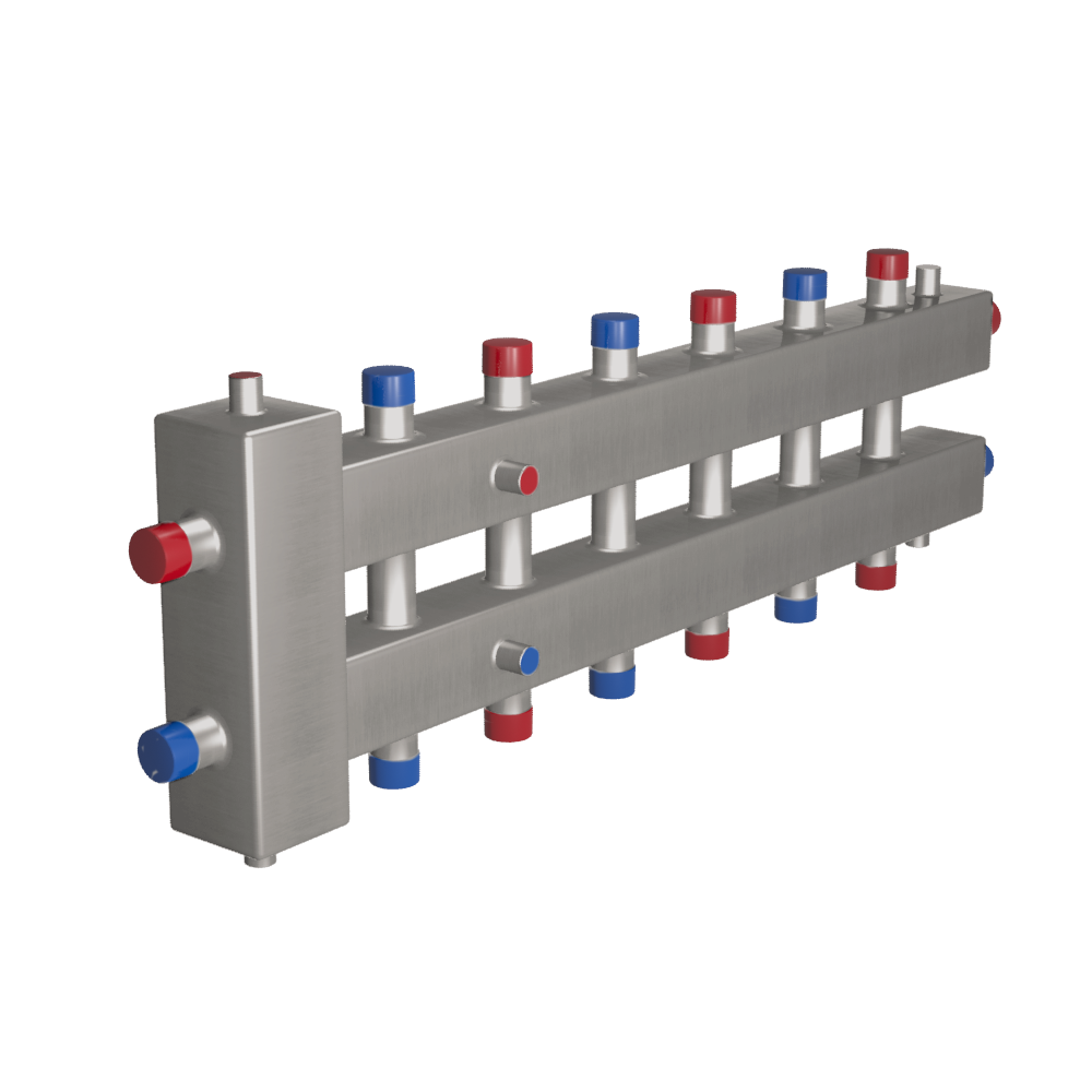 Изображение товара Гидравлическая стрелка Rispa ГРУ+КМГ 60-7ВУ нержавеющая сталь с 3 кронштейнами