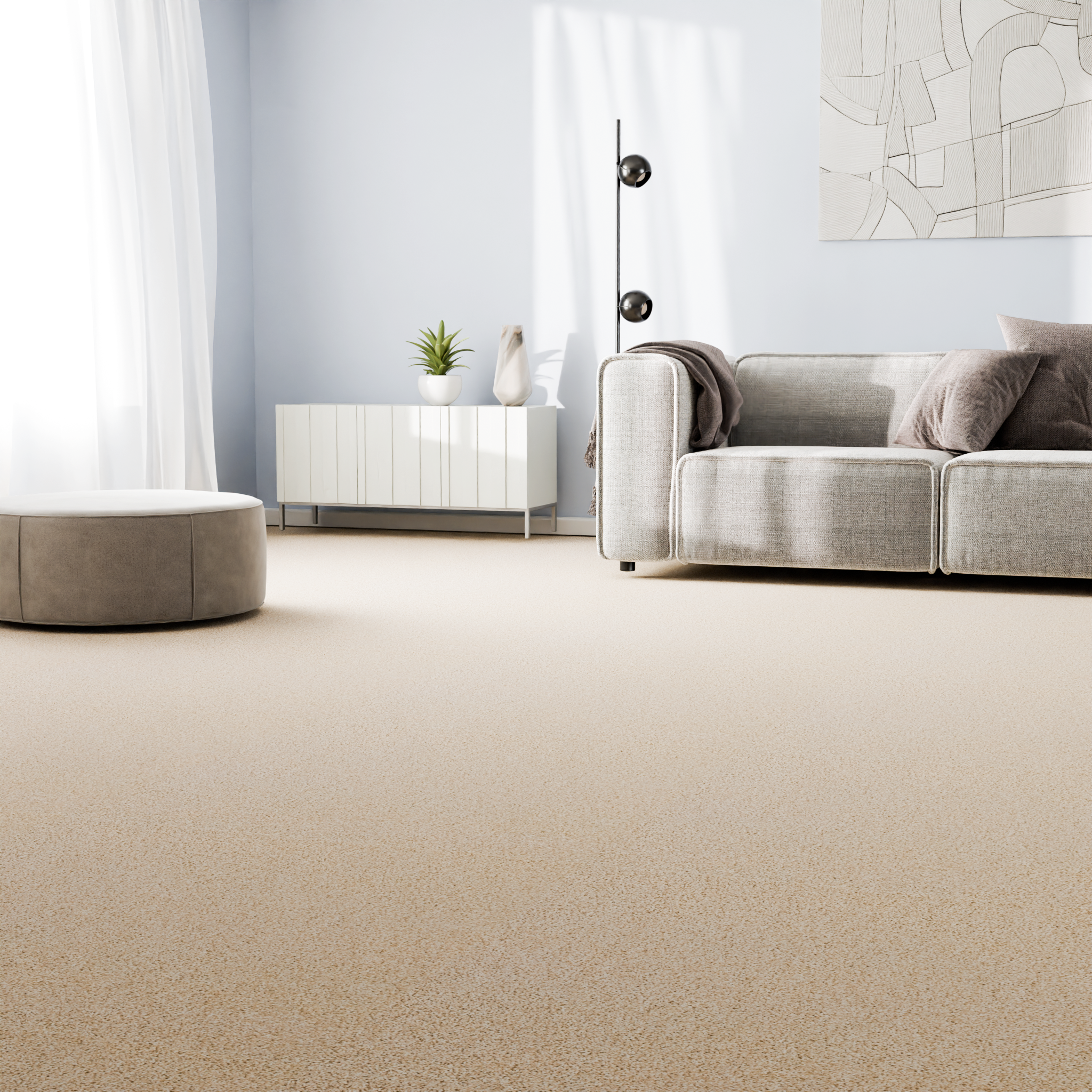 Изображение товара Ковровое покрытие Фьюжн 4 м бежевый ворс 30 мм из полипропилена