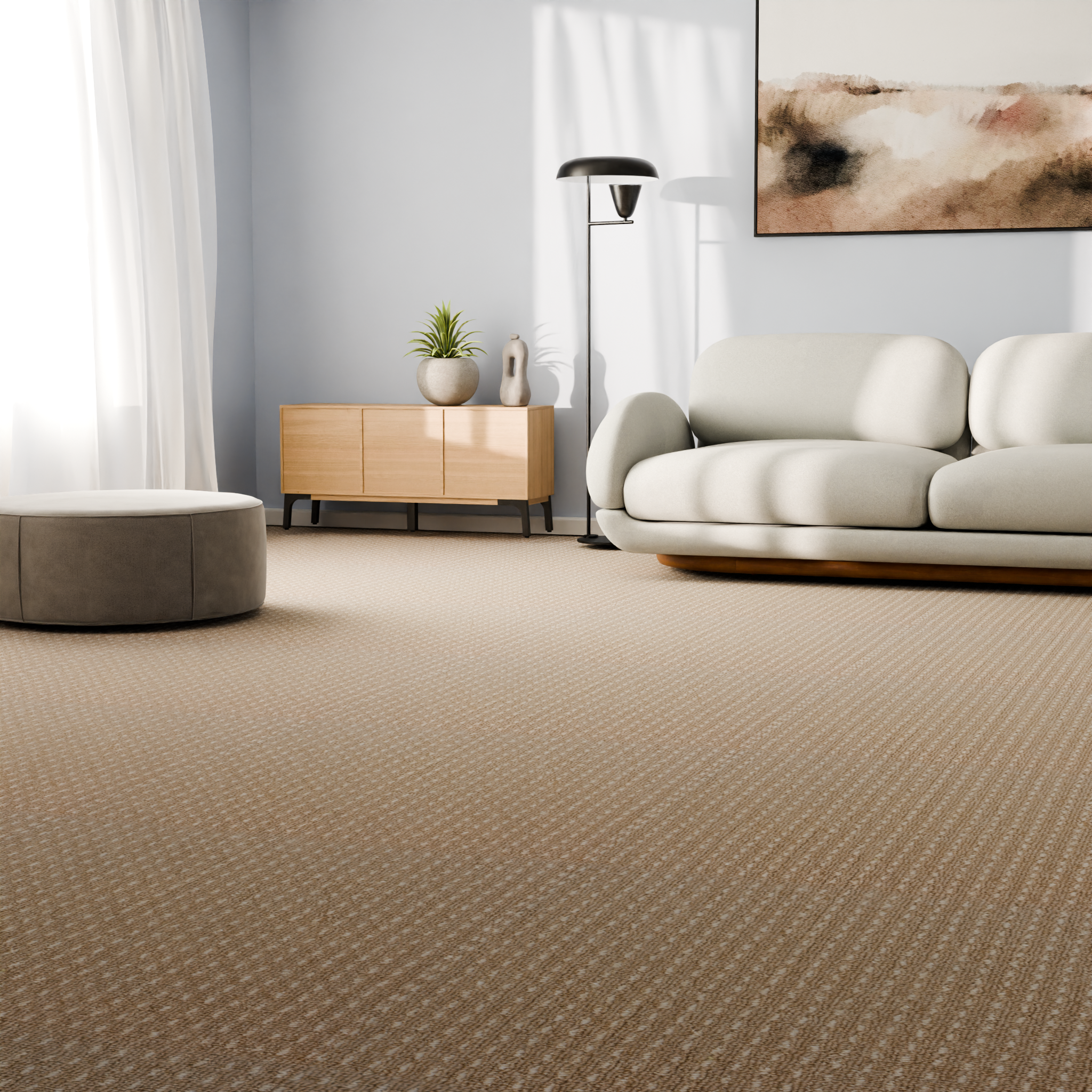 Изображение товара Ковровое покрытие Твист 3.5 м серо-коричневое для гостиной