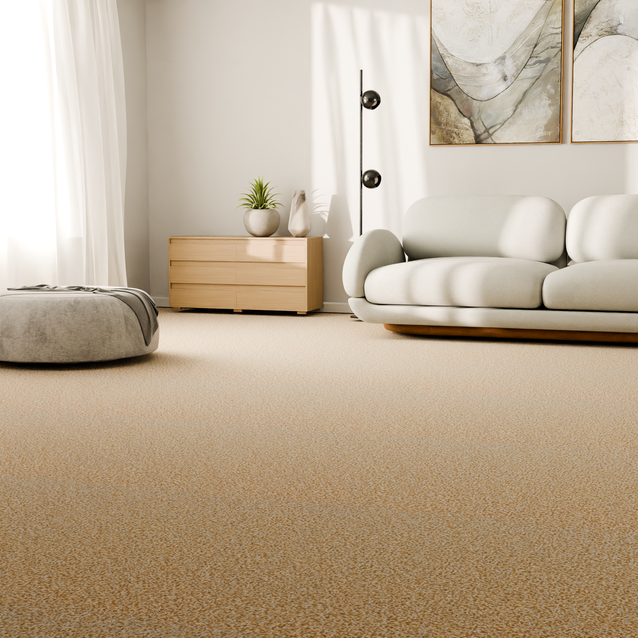 Изображение товара Ковровое покрытие Лотос 3м карамельное полипропиленовое для спальни