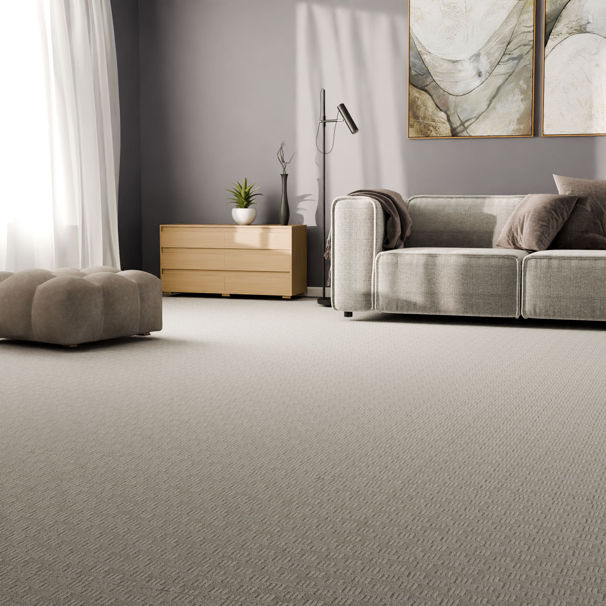 Изображение товара Ковровое покрытие Кремона 3.5 м серый структурный ворс