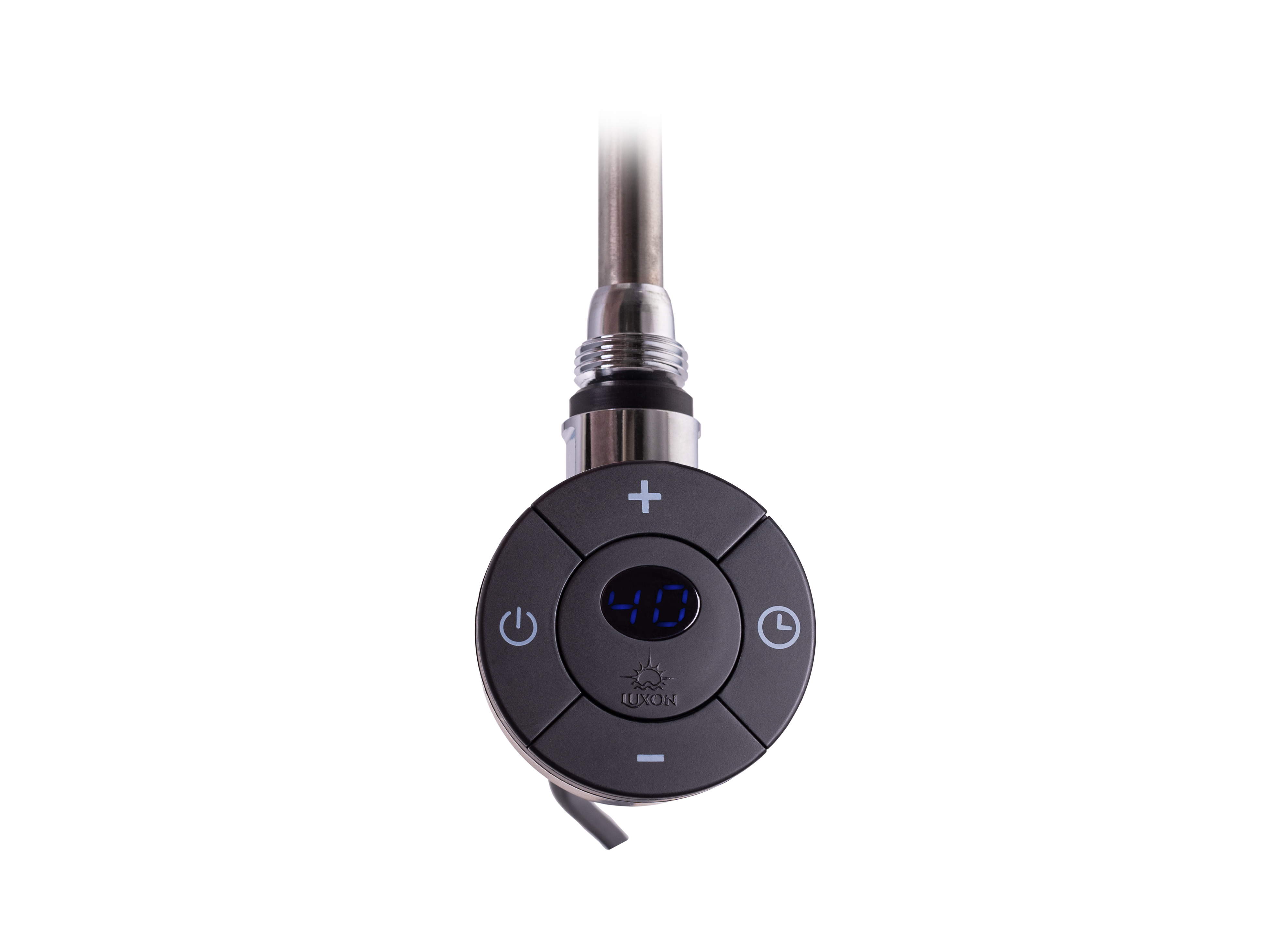 Изображение товара ТЭН Luxon с терморегулятором/дисплеем/таймером для полотенцесушителя 300Вт черный