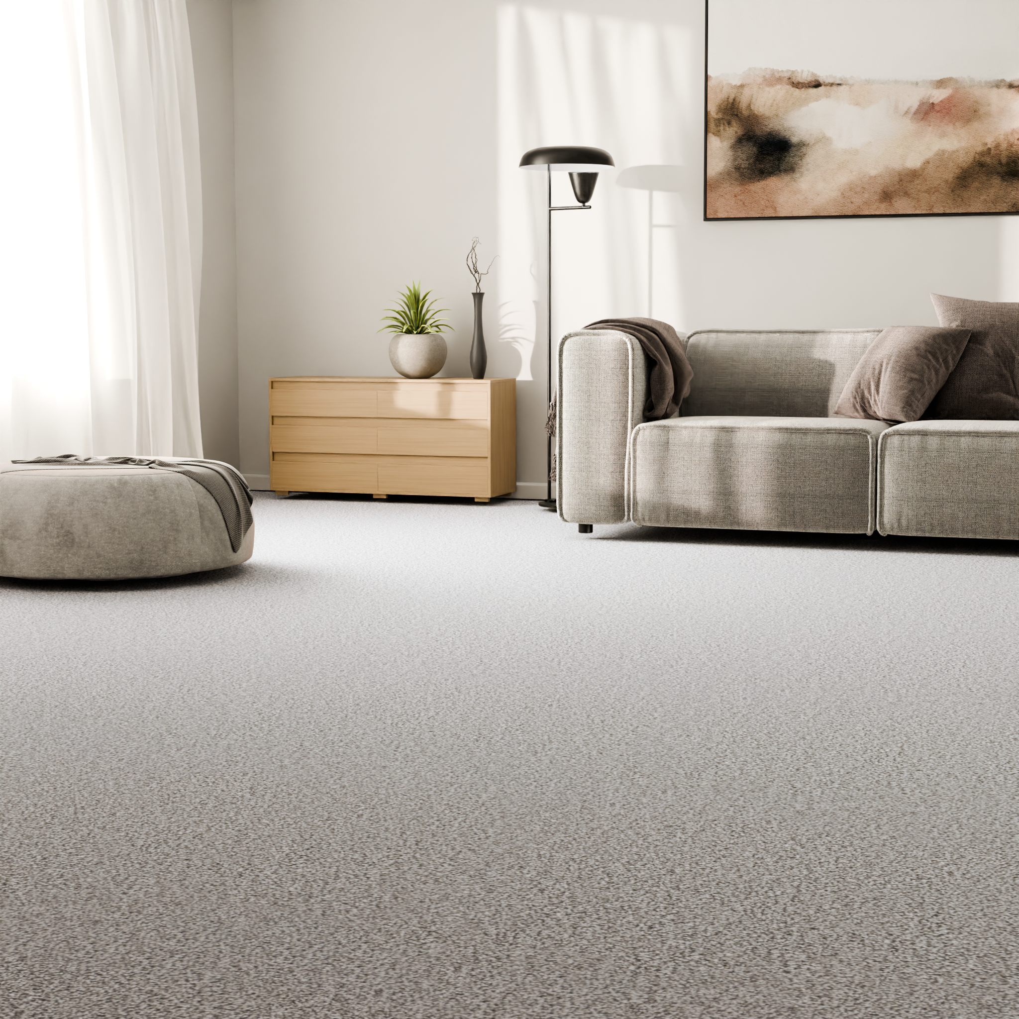 Изображение товара Ковровое покрытие Лотос 3 м цвет туманный, полипропилен, звукоизоляция