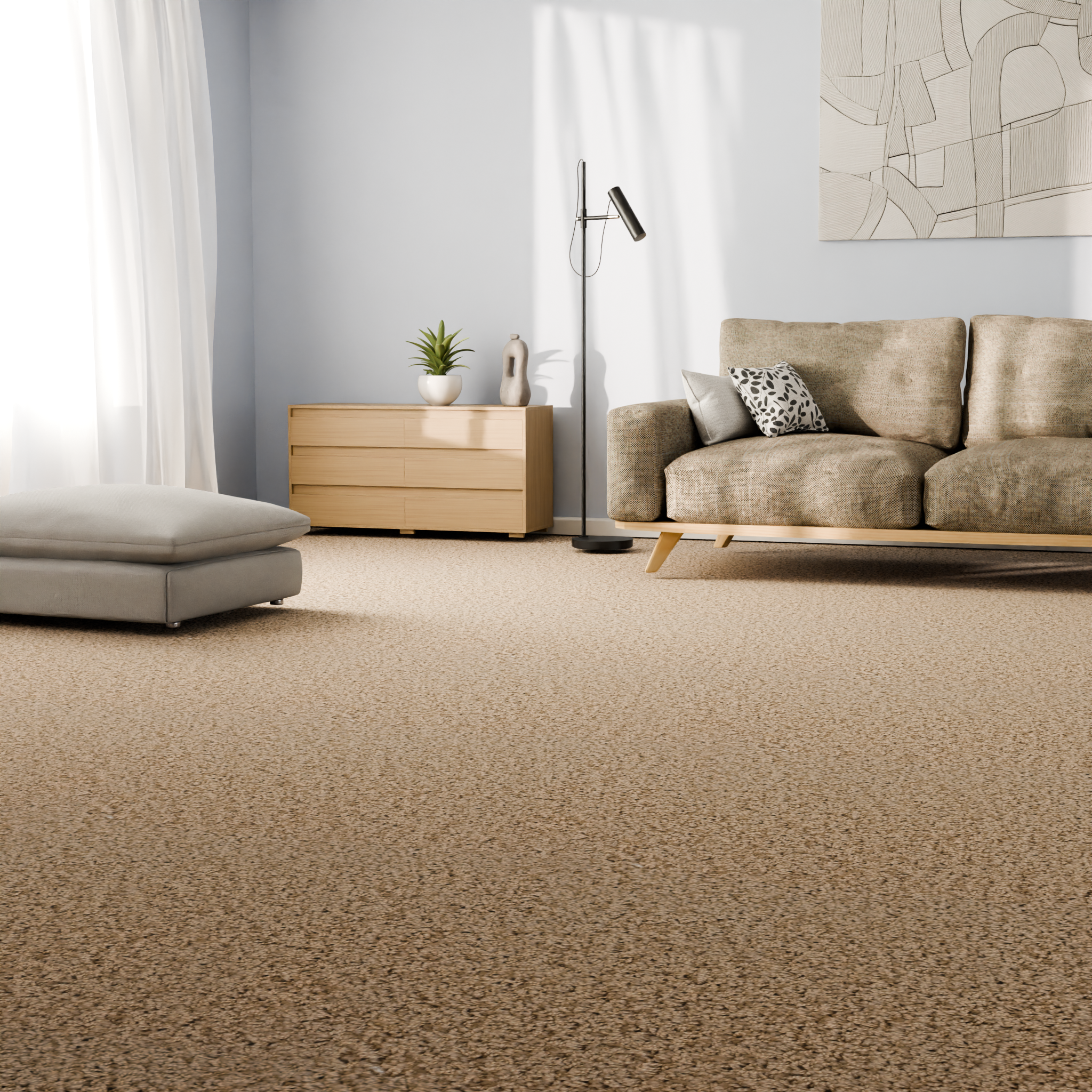 Изображение товара Ковровое покрытие Глория 3,5м кэмел, противоскольжение, звукопоглощение