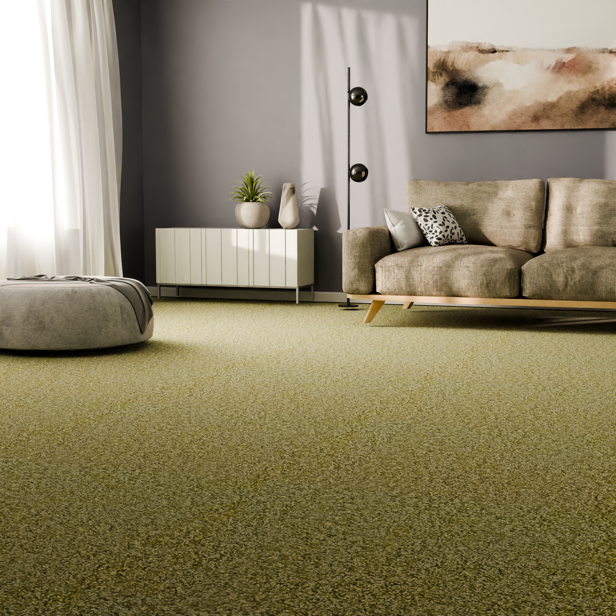 Изображение товара Ковровое покрытие Глория 3.5 м светло-оливковый ковролин для спальни