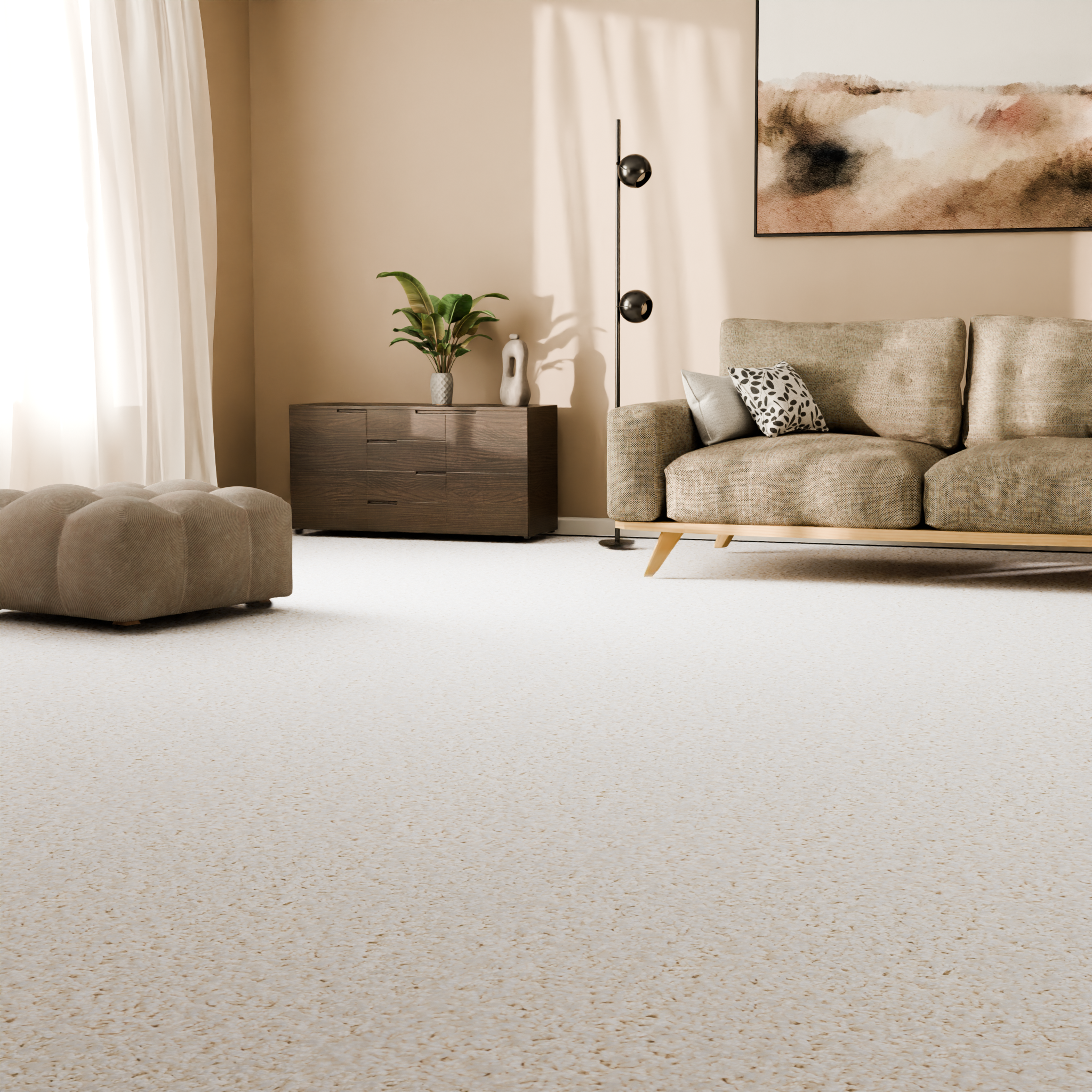 Изображение товара Ковровое покрытие Глория 3,5 м белое для дома и спальни