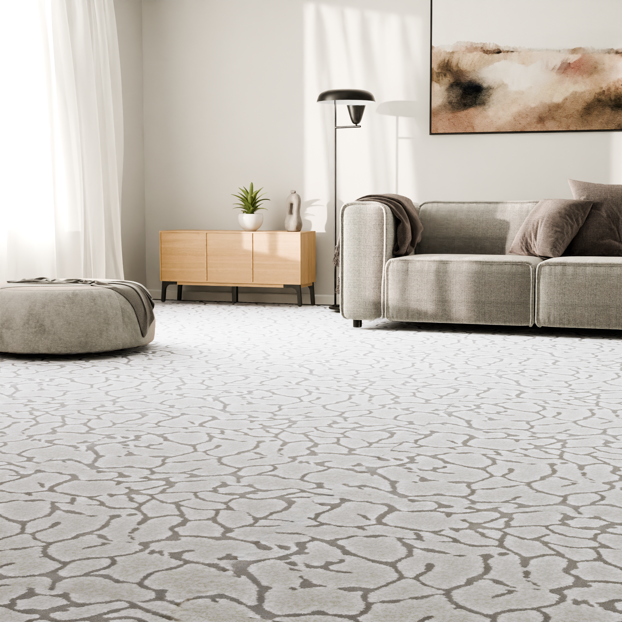 Изображение товара Ковровое покрытие "Фризе Тач Сахара" 4 м бежевое для дома и офиса