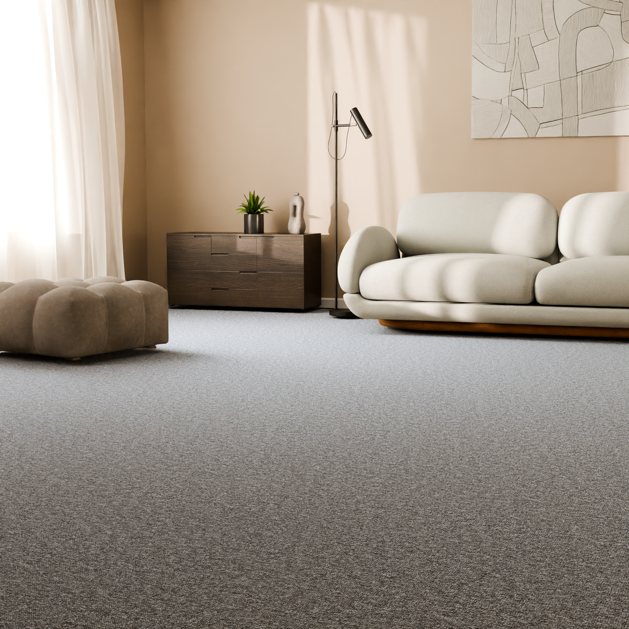 Изображение товара Ковровое покрытие полипропилен Скролл Step 254_1800 4 м цвет серый