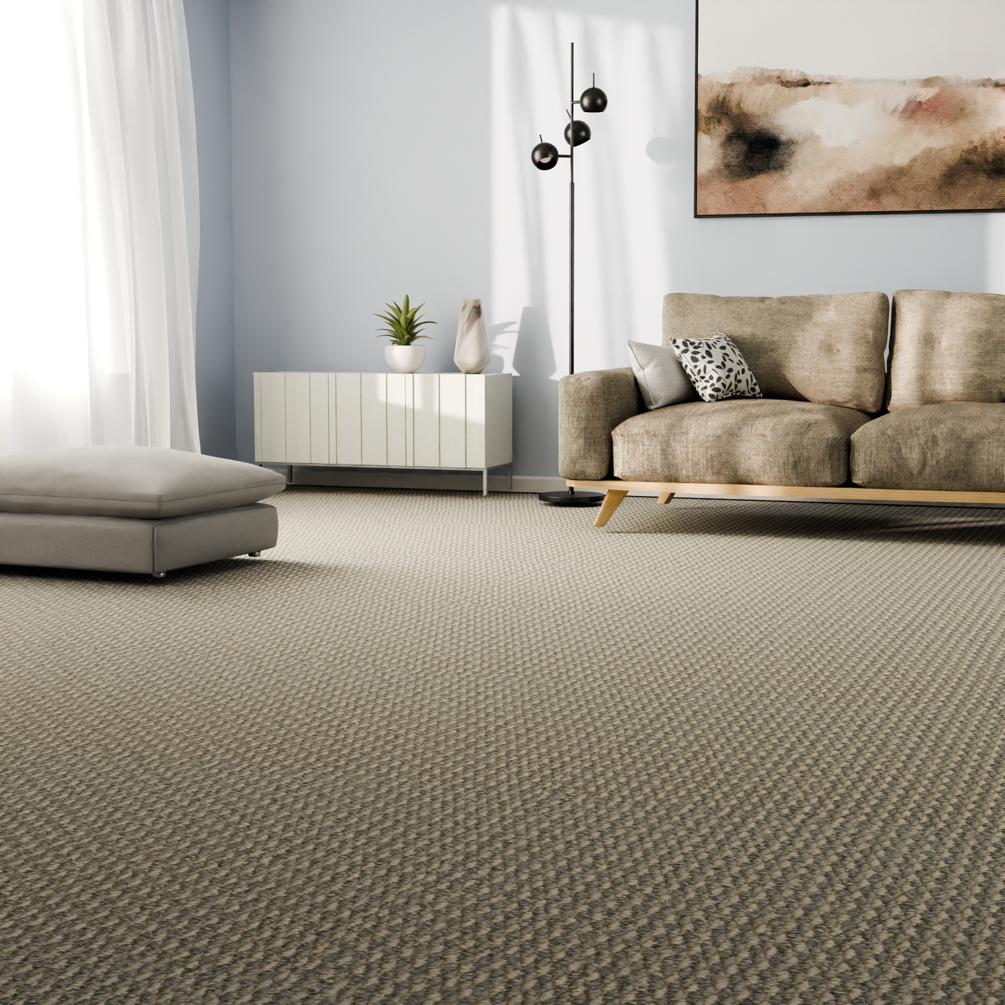 Изображение товара Ковровое покрытие Бербер Аттика 4 м серый гранит для дома и офиса