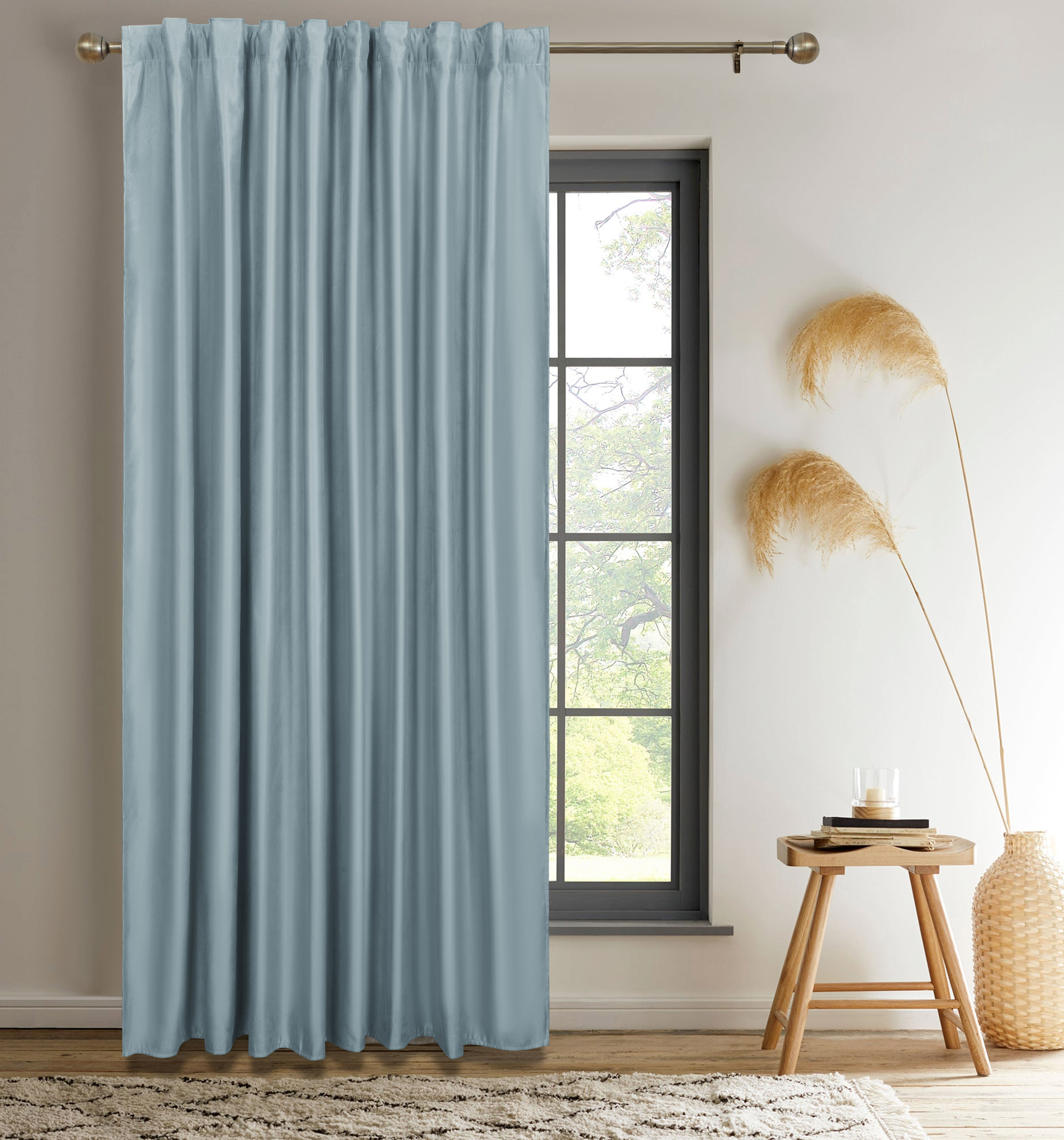 Изображение товара Штора на ленте со скрытыми петлями KREAFORTA Manchester 200x280 см серо-синий