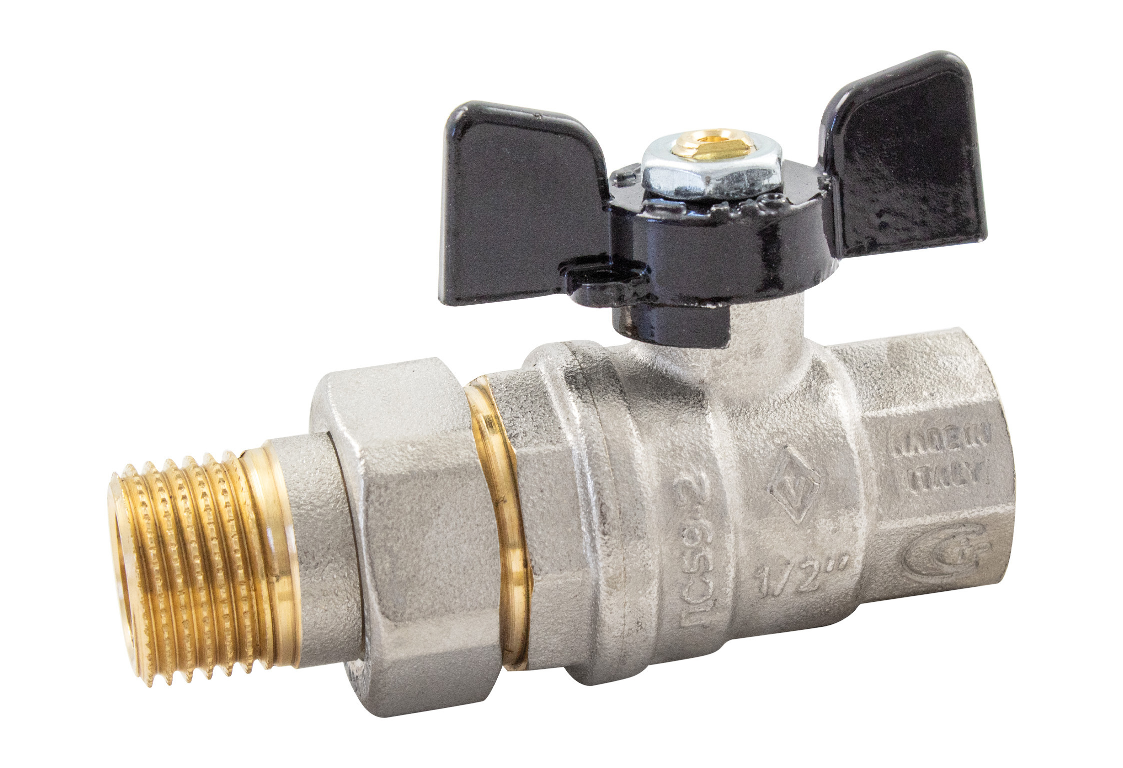 Изображение товара Кран шаровой Bugatti Oregon 322 3/4 ВР/НР с ручкой бабочка