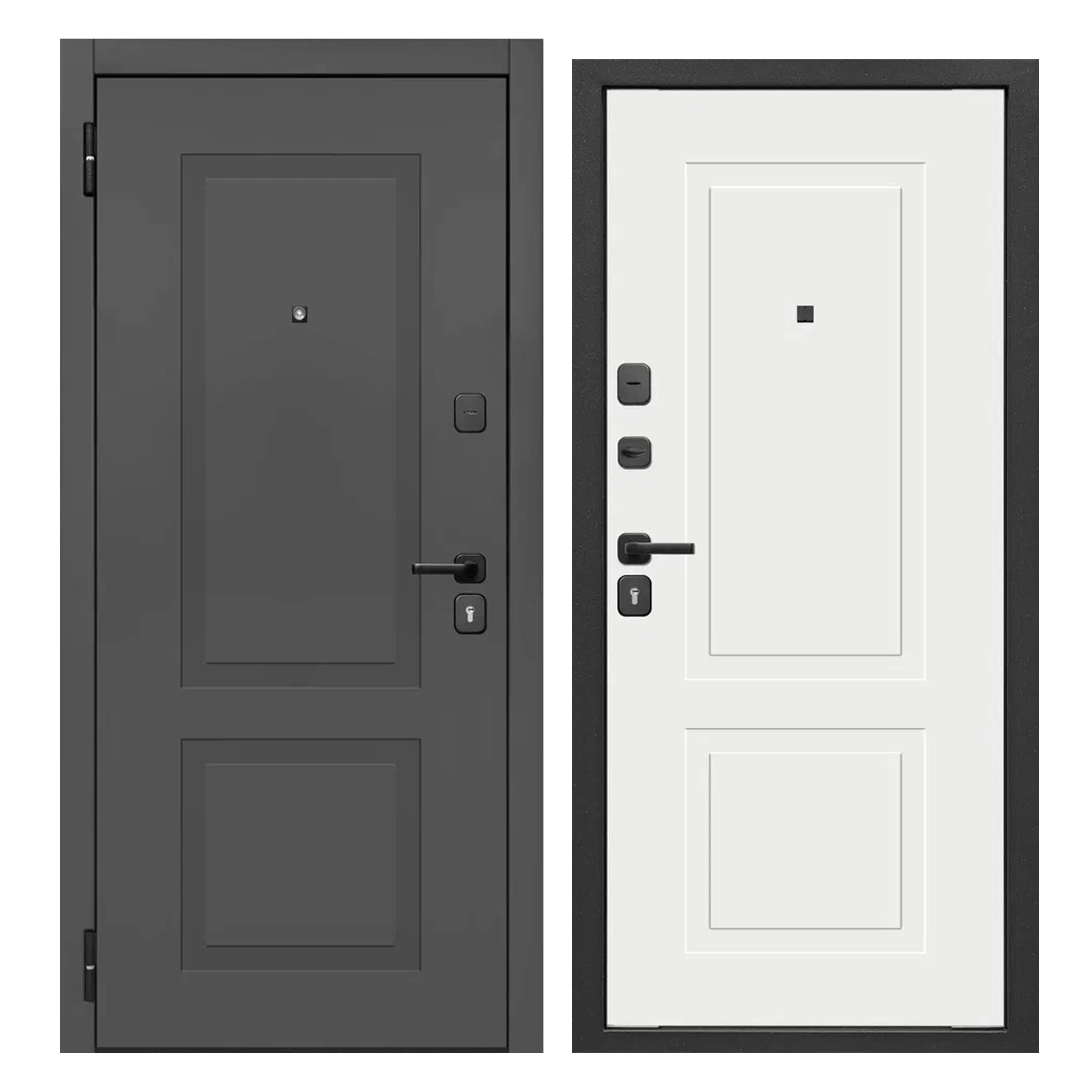 Изображение товара Входная дверь Superlock SL-8 левый 205x96см цвет графит/эмалит белый
