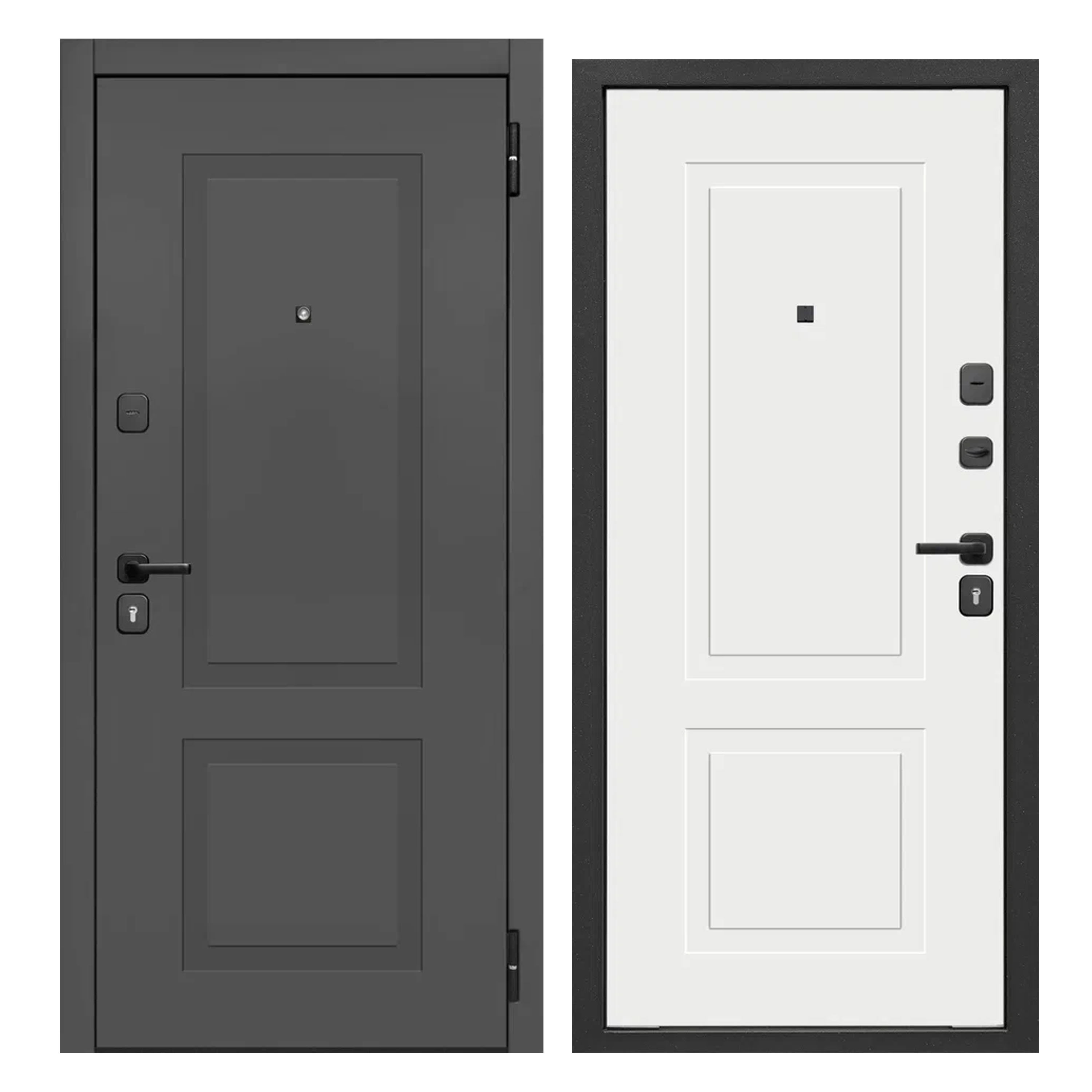 Изображение товара Входная дверь Superlock SL-8 правый 205x96см цвет графит/эмалит белый