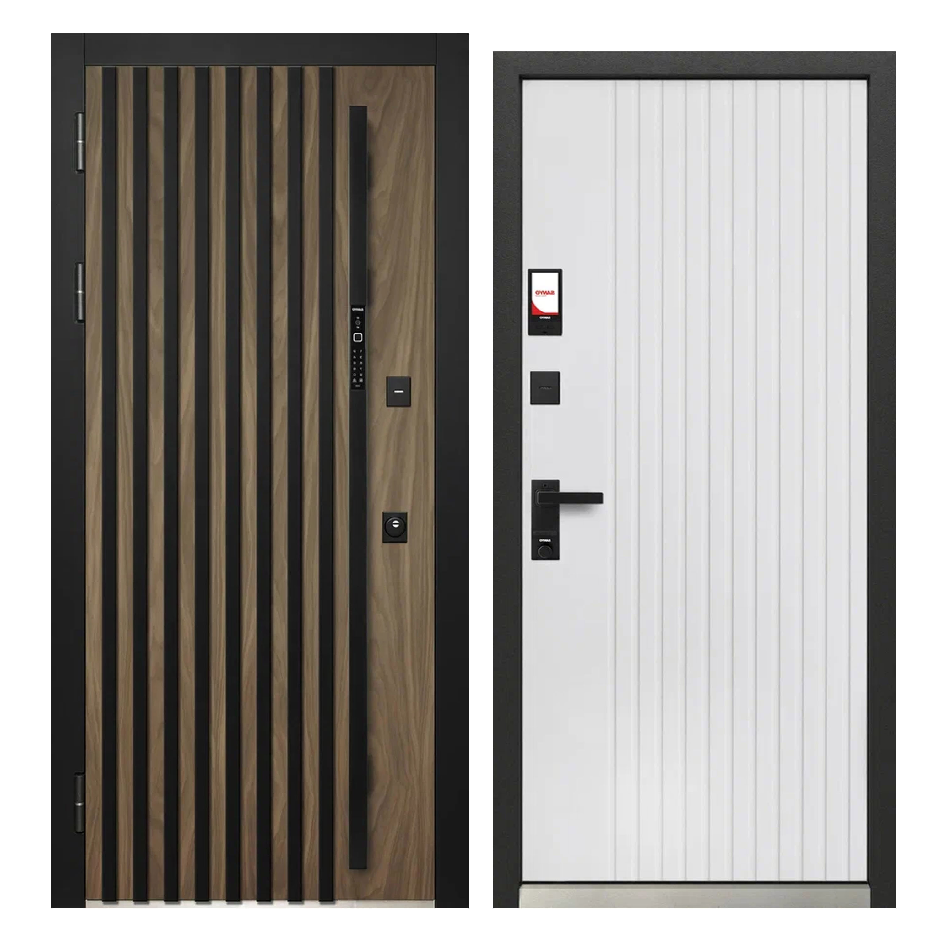 Изображение товара Входная дверь Superlock SL-14 левый 205x86см цвет орех/эмалит белый